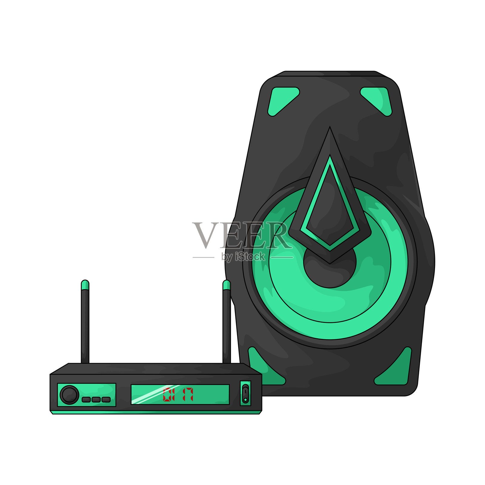 音频扬声器插画图片素材