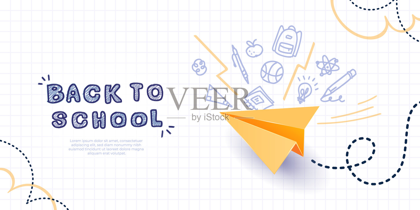 Back to school banner插画图片素材