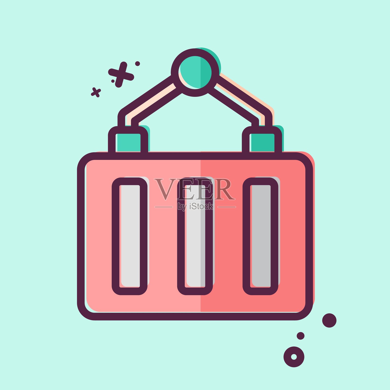 图标容器。与工业符号相关。MBE风格。设计可编辑。插画图片素材