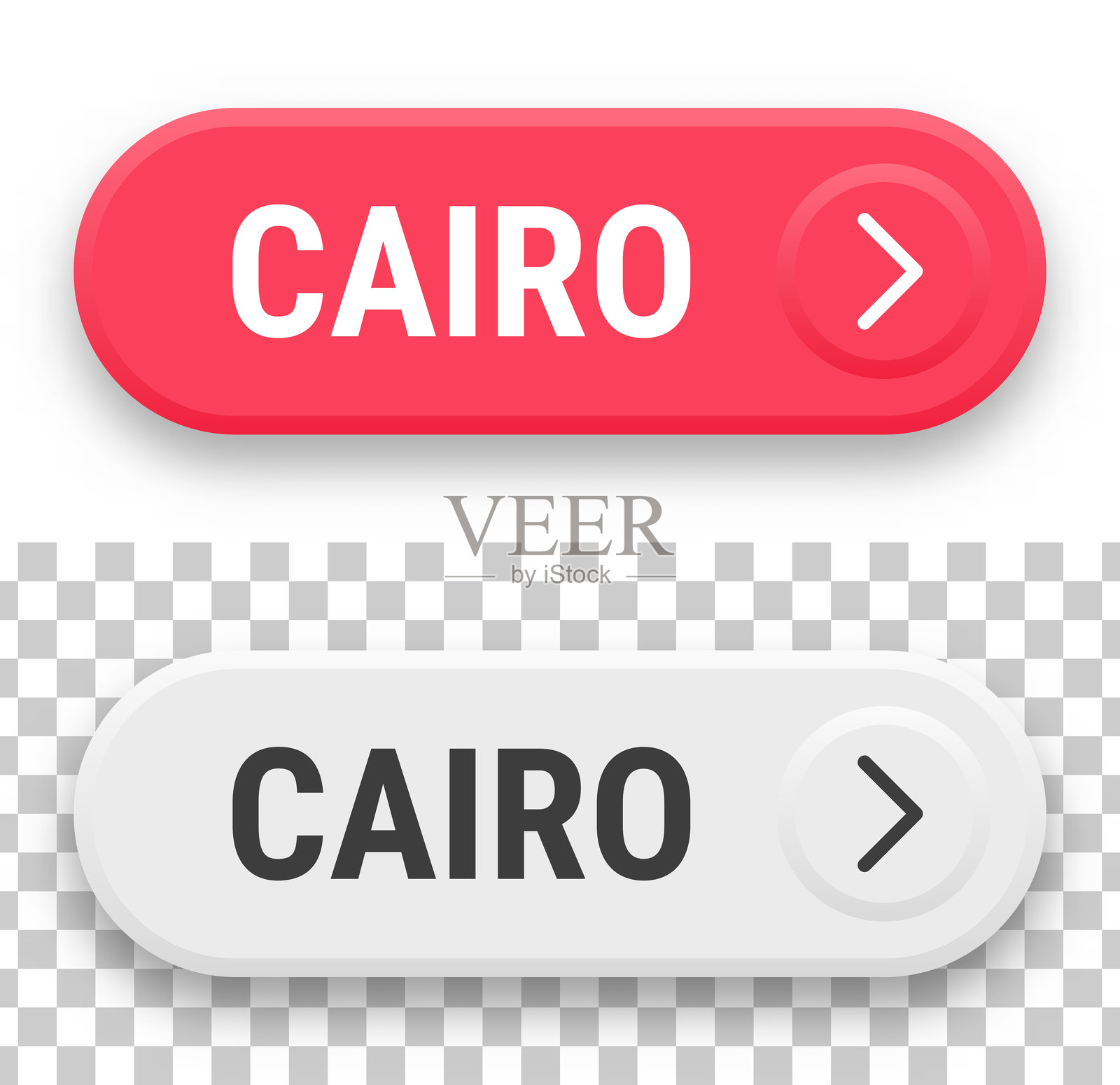 开罗 - 空白背景上的3D点击网页按钮插画图片素材