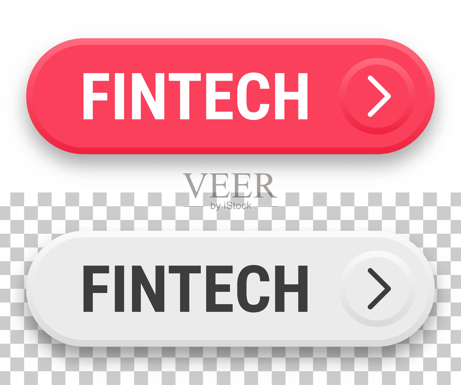 金融科技 - 空白背景上的3D点击网页按钮插画图片素材