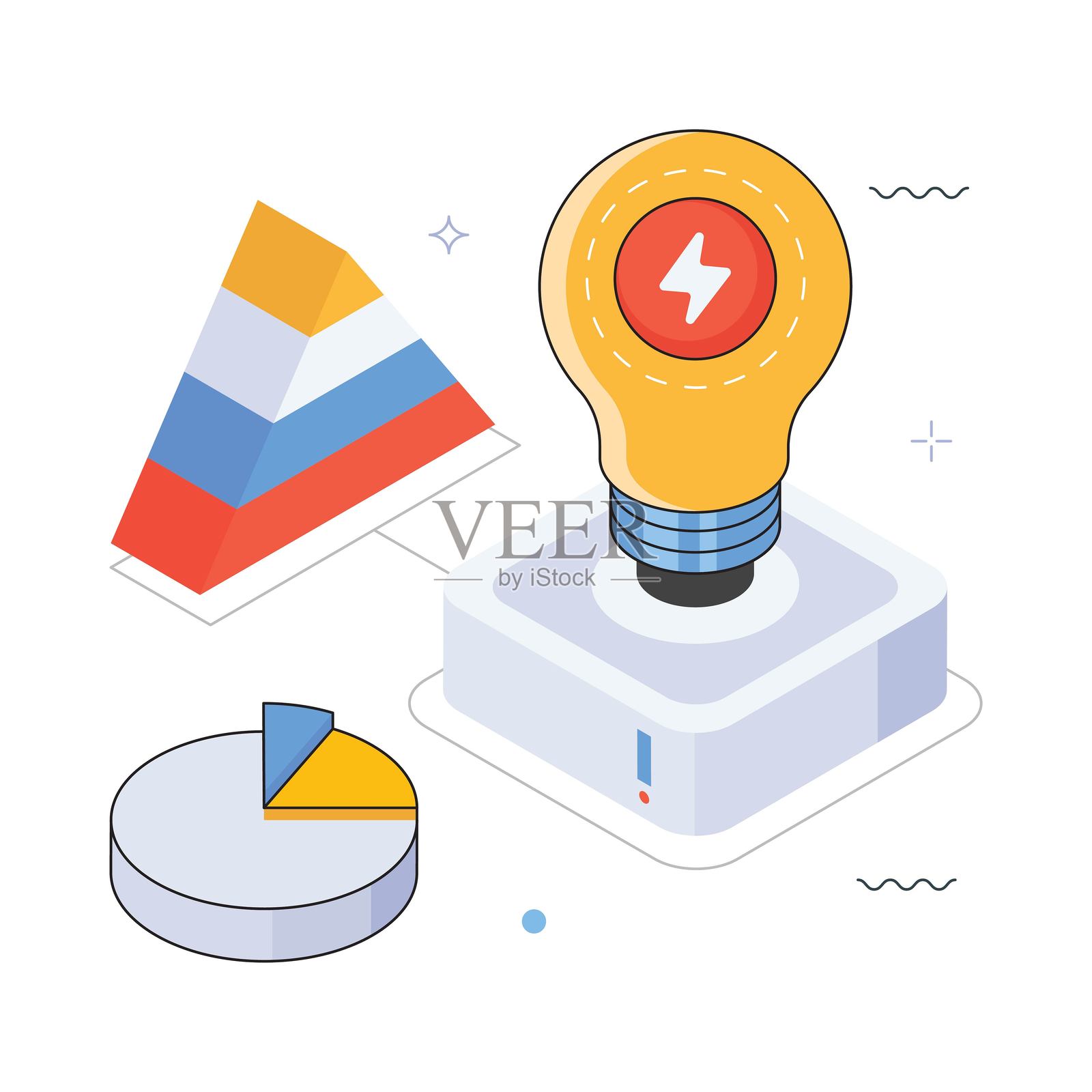 创意商业理念矢量等距插图。EPS 10 文件插画图片素材