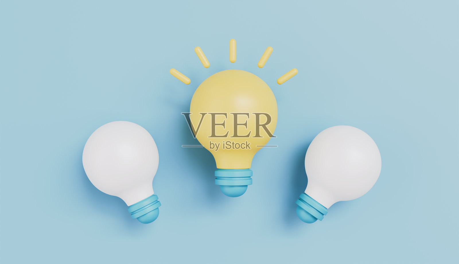 独特创意的灯泡，概念与解决方案灯泡图标集照片摄影图片