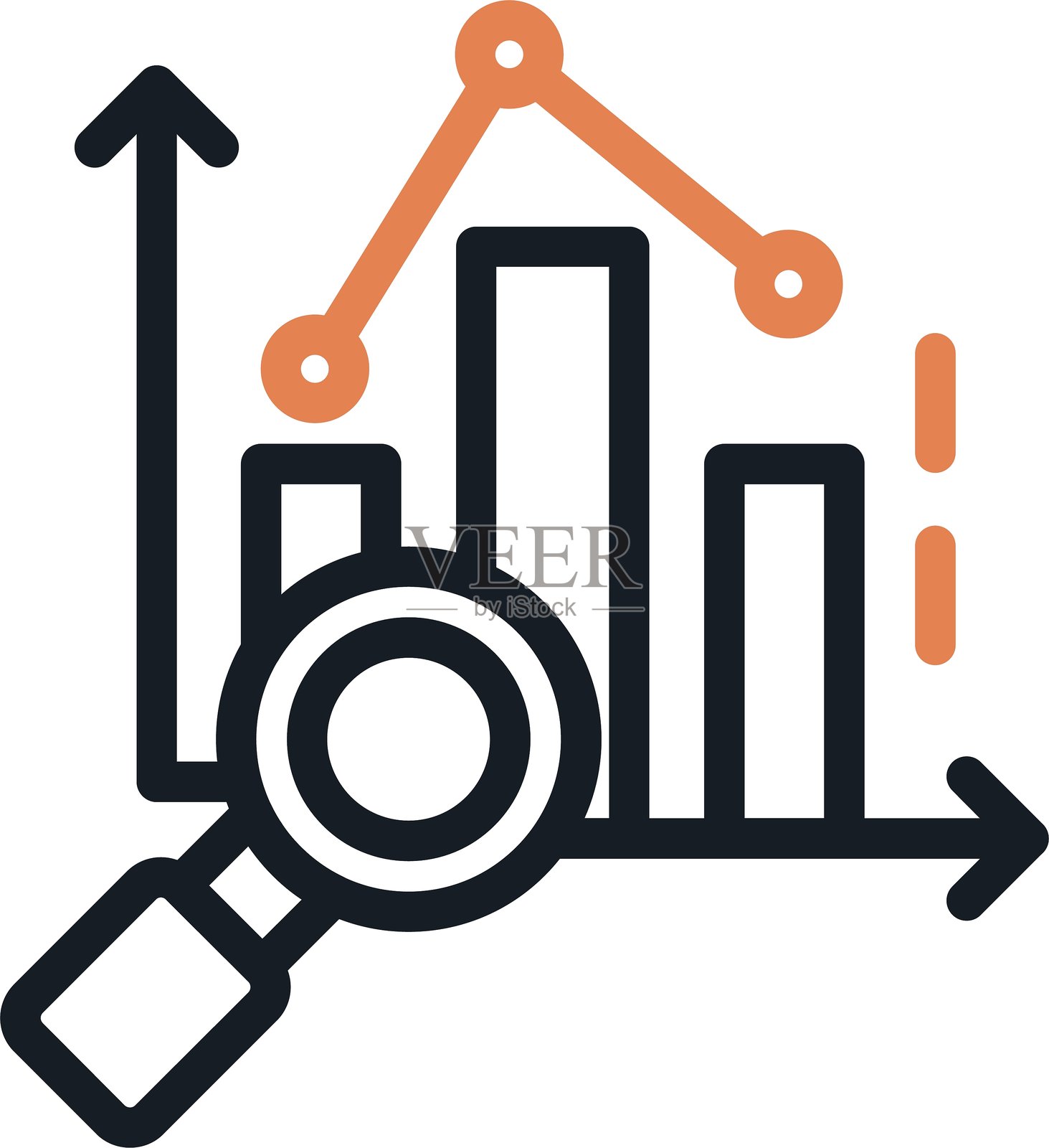 市场分析线到期图标插画图片素材