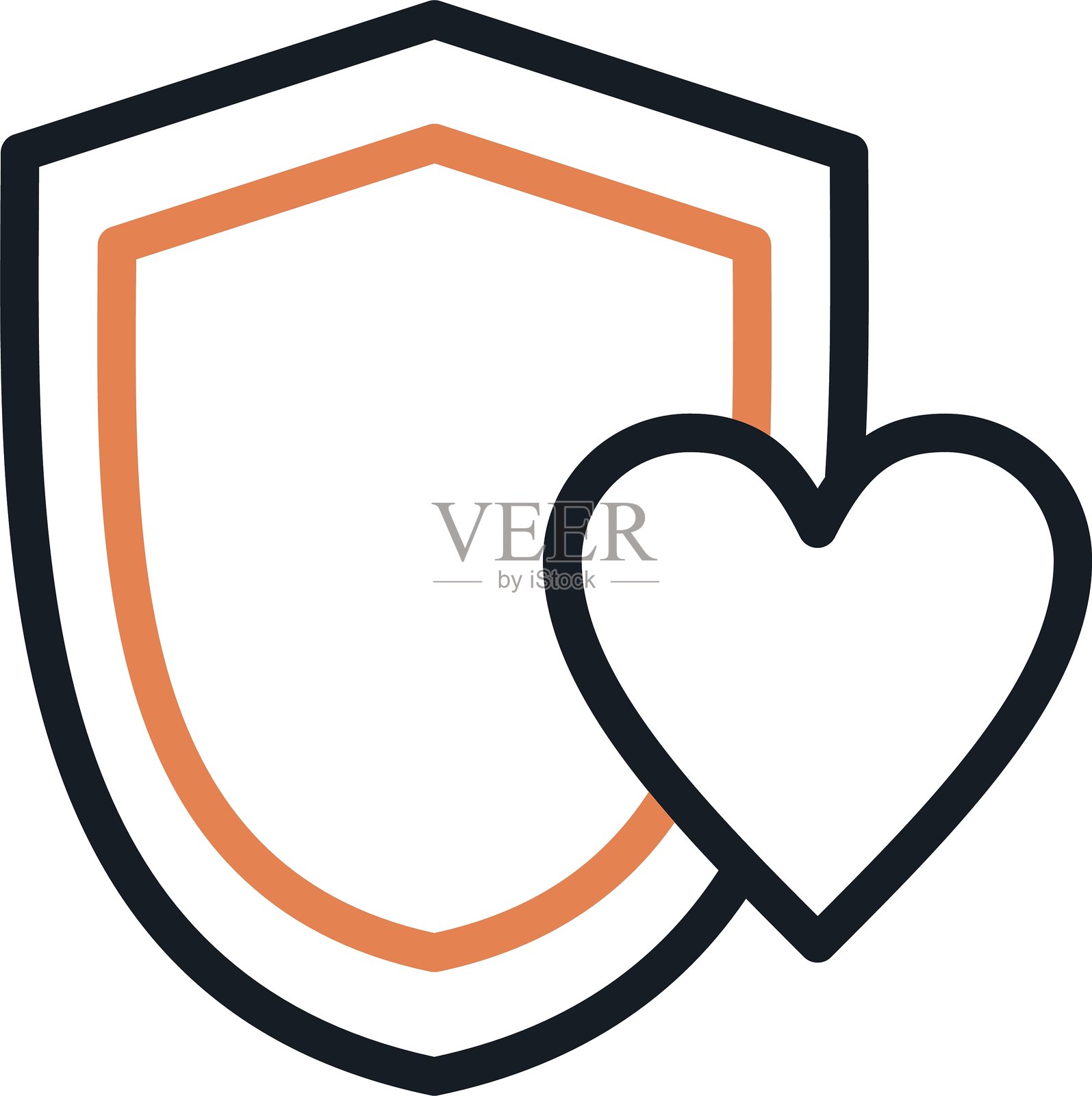 心脏保护线图标插画图片素材