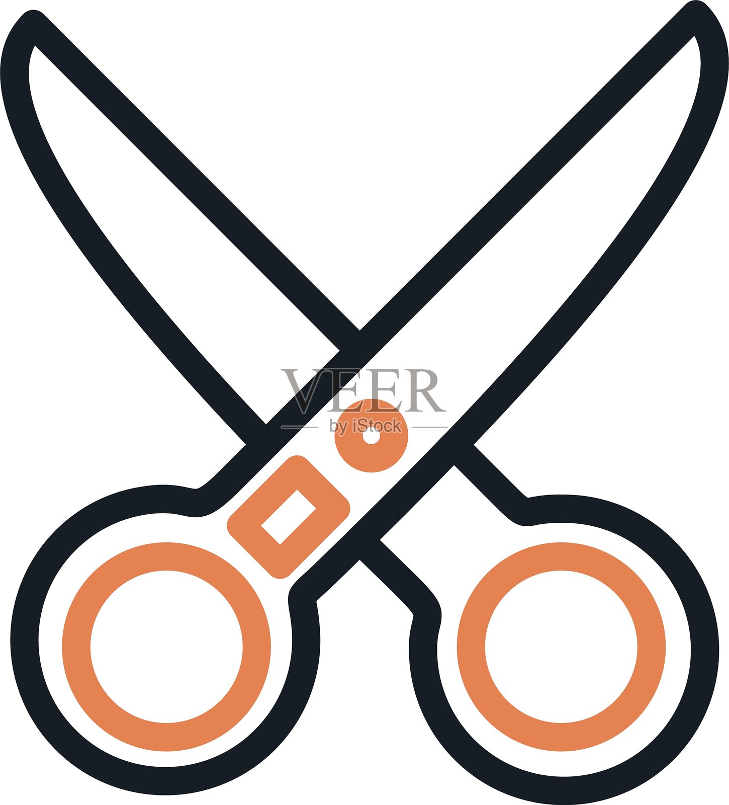 剪刀线图标插画图片素材