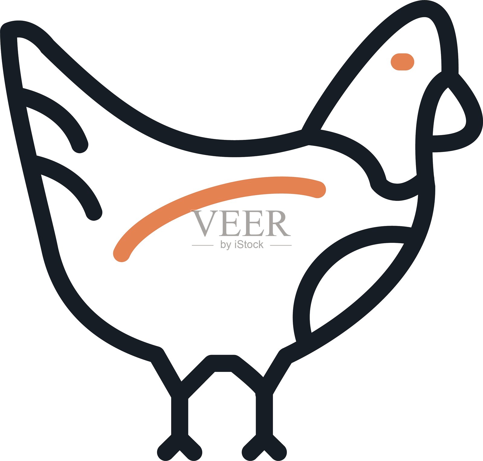 鸡线到达图标插画图片素材