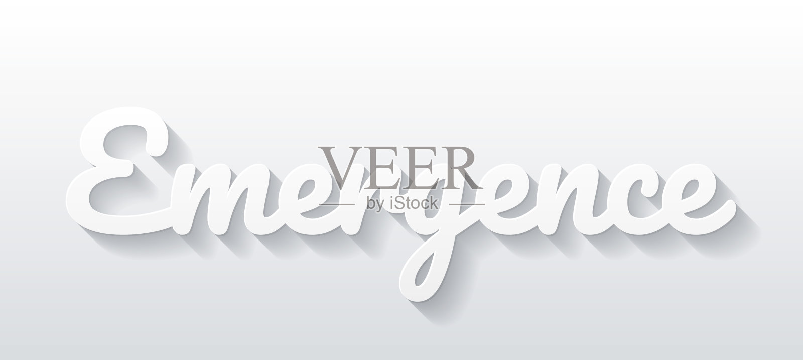 出现 - 平面设计，带有纸切割效果的空白背景插画图片素材