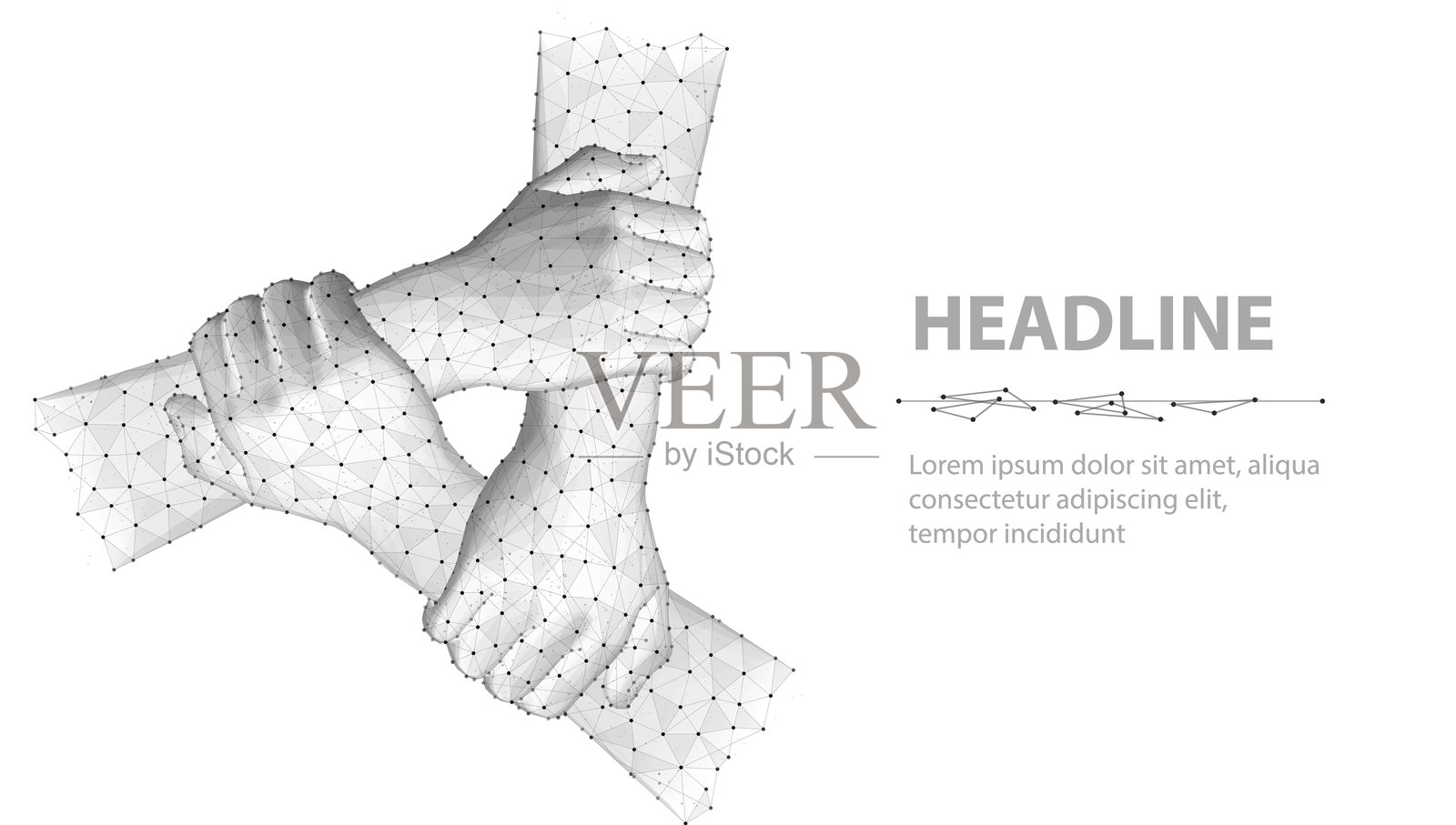 团队手势概念，孤立在白色背景上。团结网络，互相支持。照片摄影图片