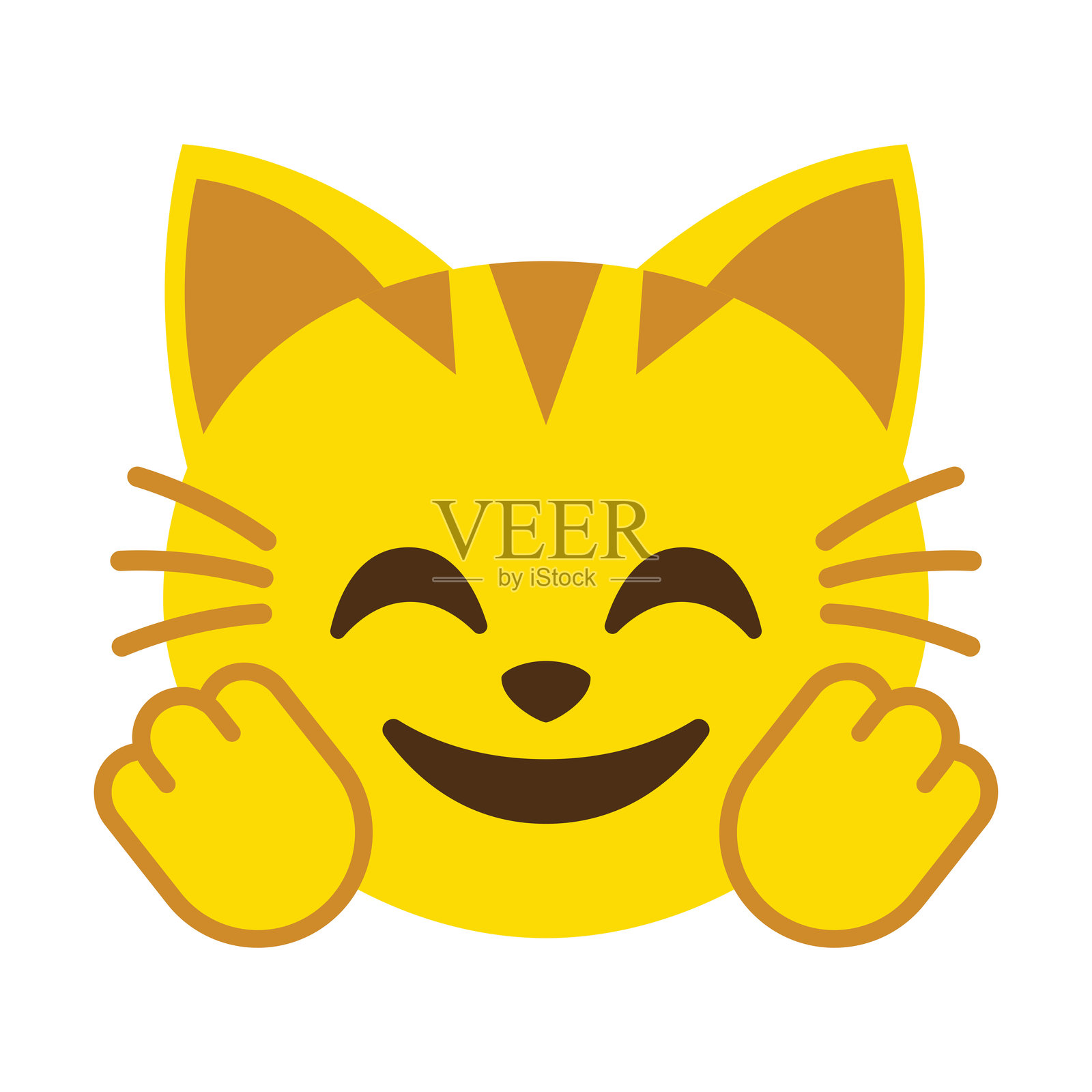 拥抱猫咪表情符号图标插画图片素材