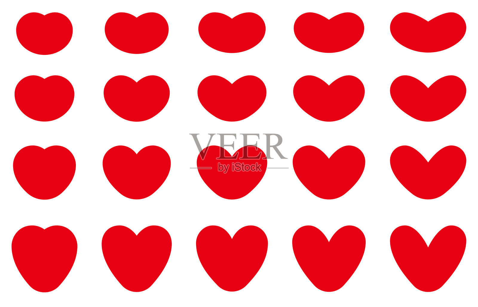 各种形状的心形图标矢量插图集插画图片素材
