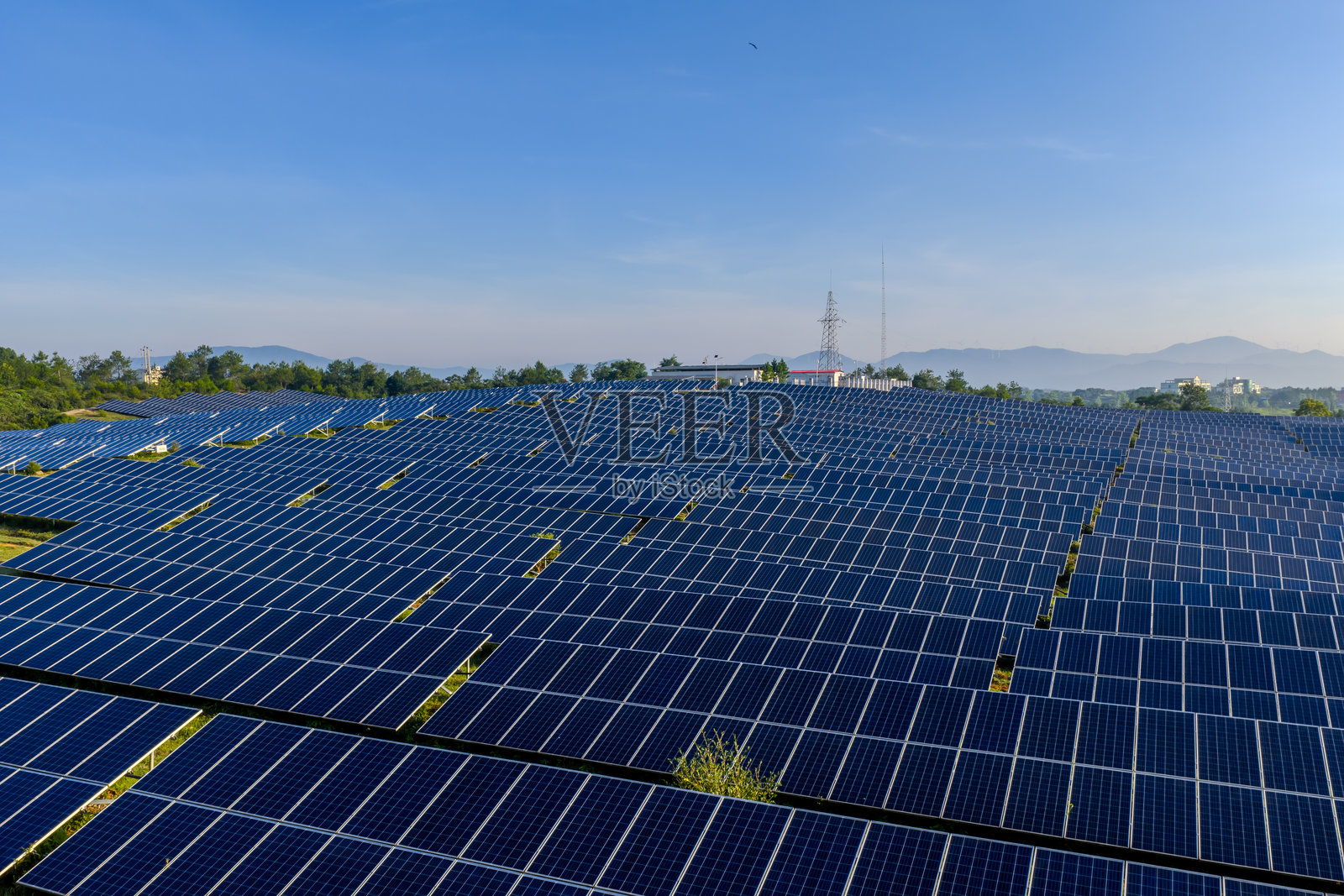 光伏发电的航拍摄影照片摄影图片