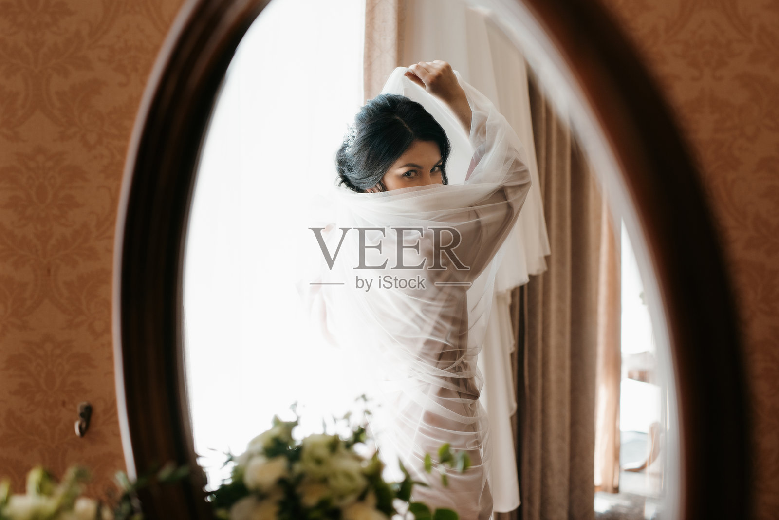 新娘的早晨与形象的创造照片摄影图片