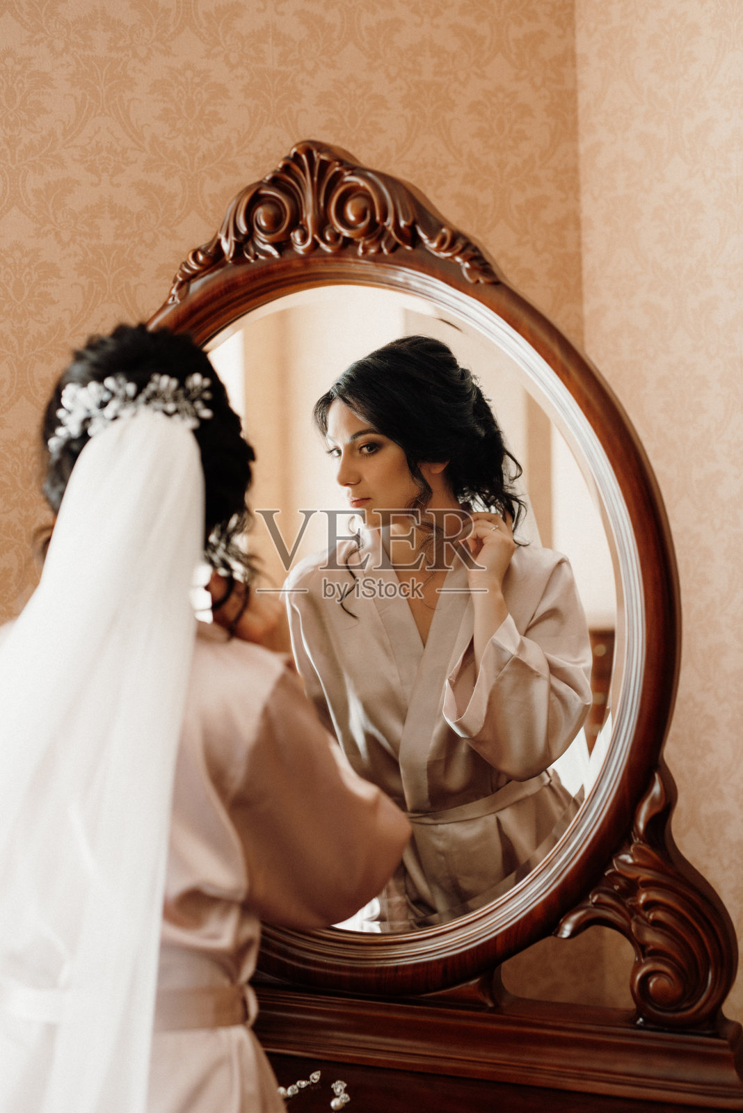 新娘的早晨与形象的创造照片摄影图片