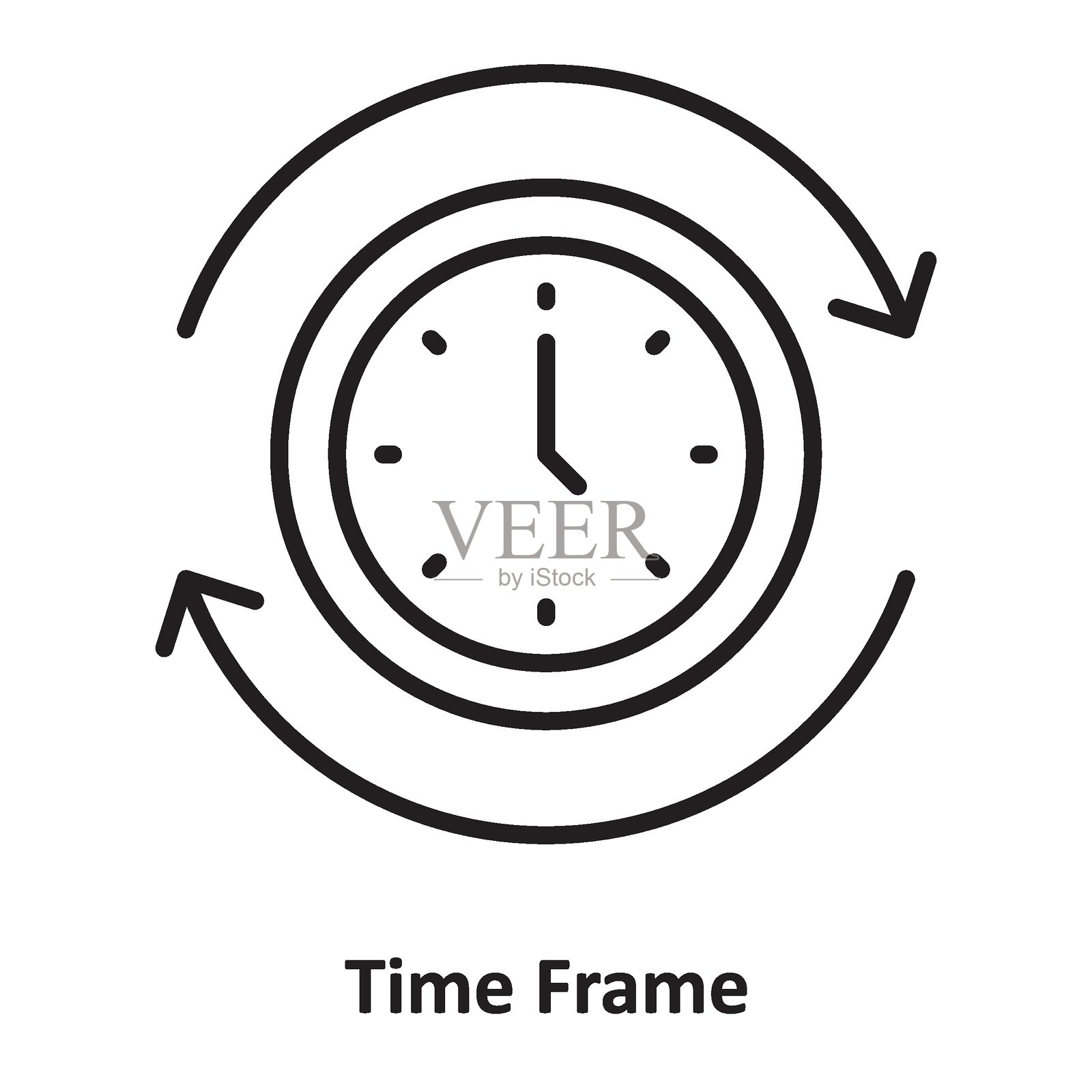 可轻松修改或编辑的时间框架矢量图标插画图片素材