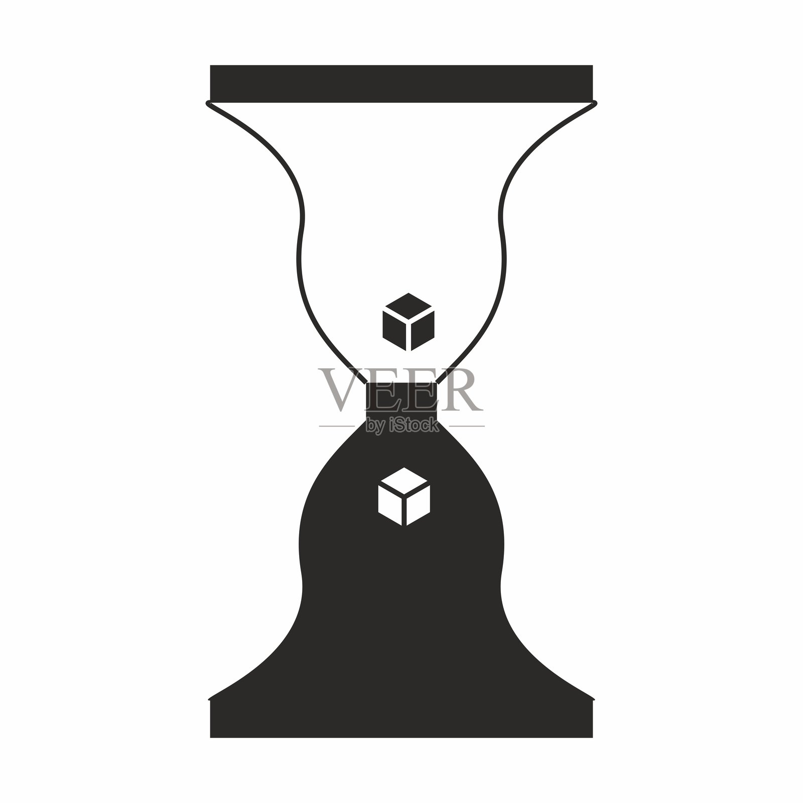 黑白沙漏符号图标插画图片素材