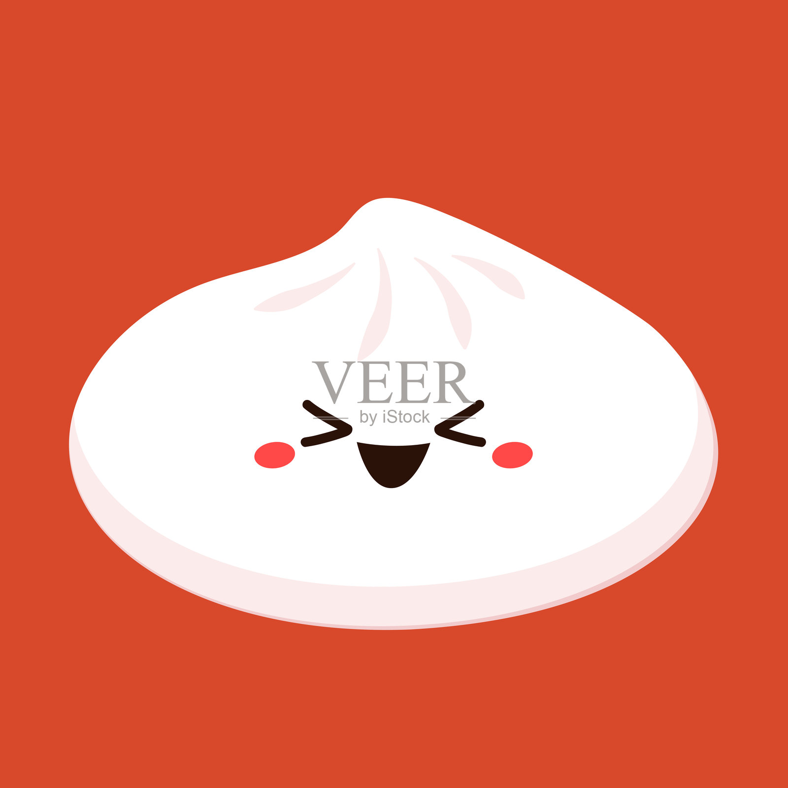 中国饺子角色设计。饺子是中国美食。包子卡通。插画图片素材