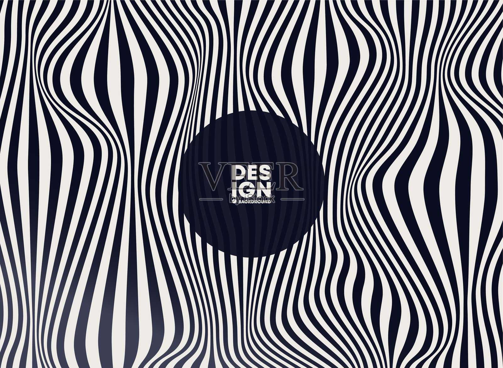 迷幻矢量背景与黑色梯度波失真插画图片素材