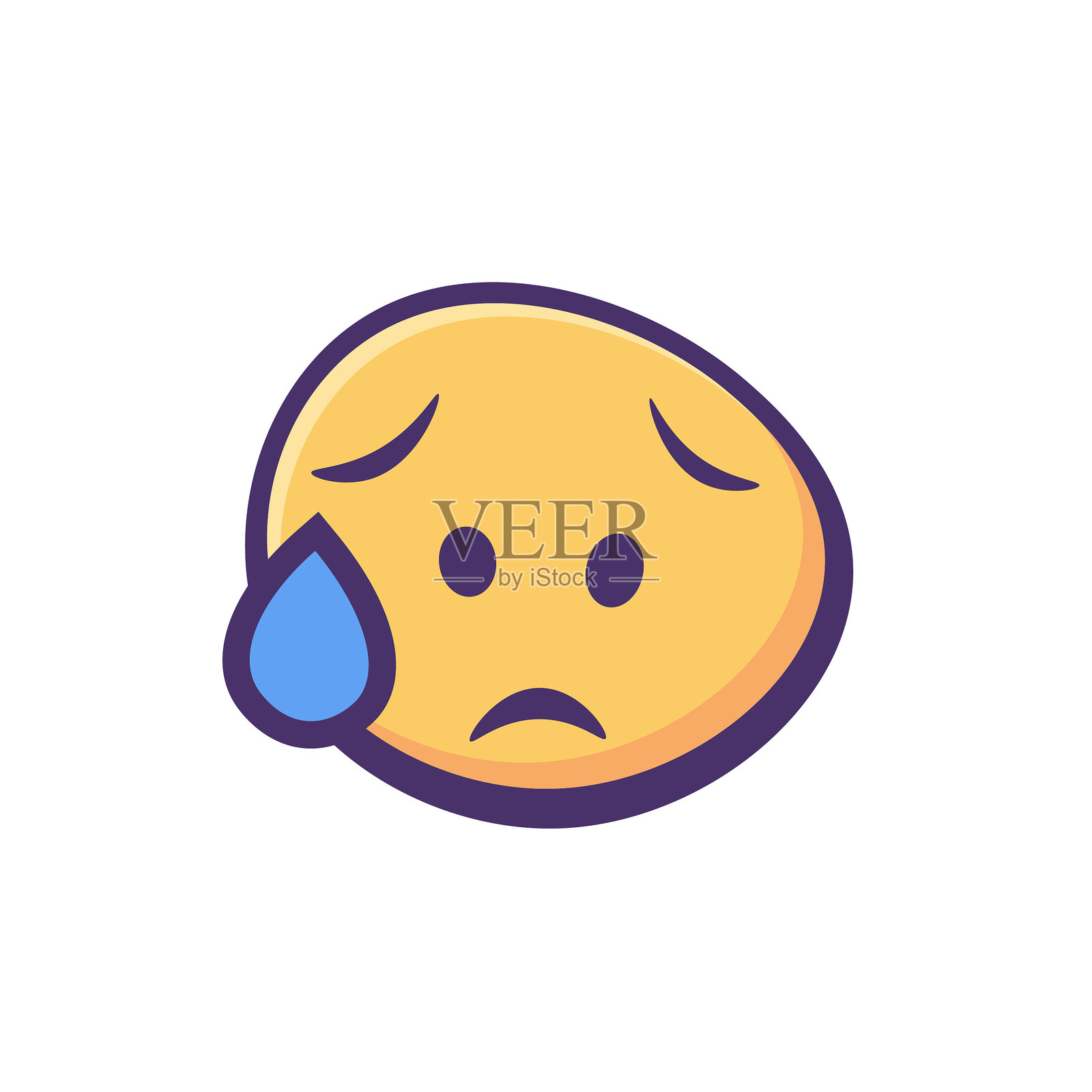 表情可爱的卡通风格暗轮廓线插画图片素材