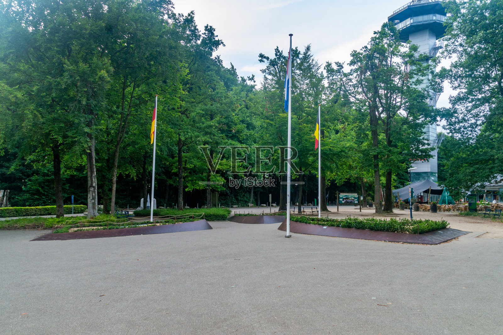 欧洲申根区的三国交界地区。德国、荷兰和比利时的边界地点。照片摄影图片