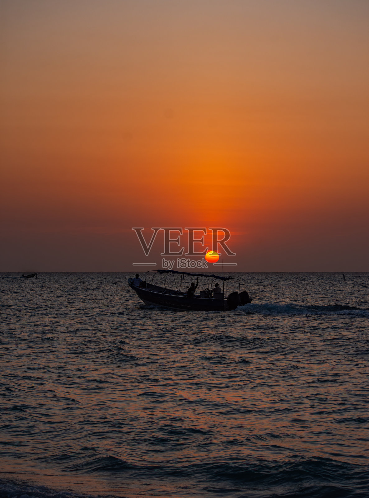 加勒比海上的日落照片摄影图片