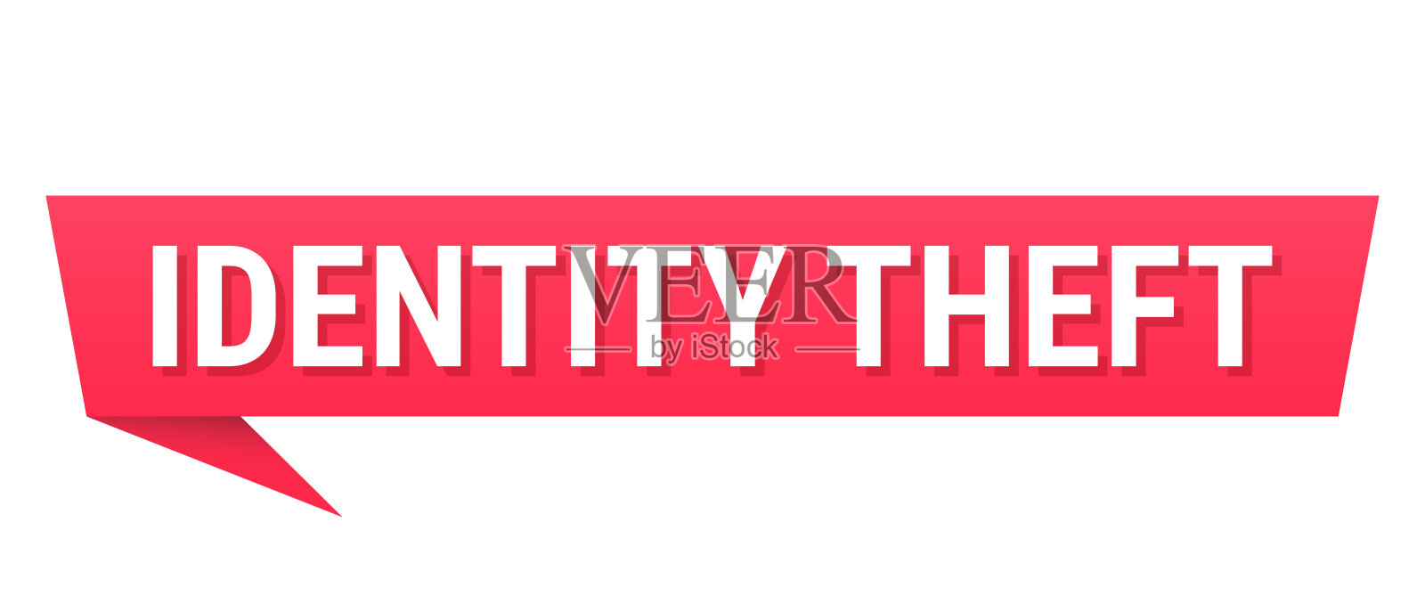 身份盗窃 - 空白背景上的红色对话气泡插画图片素材