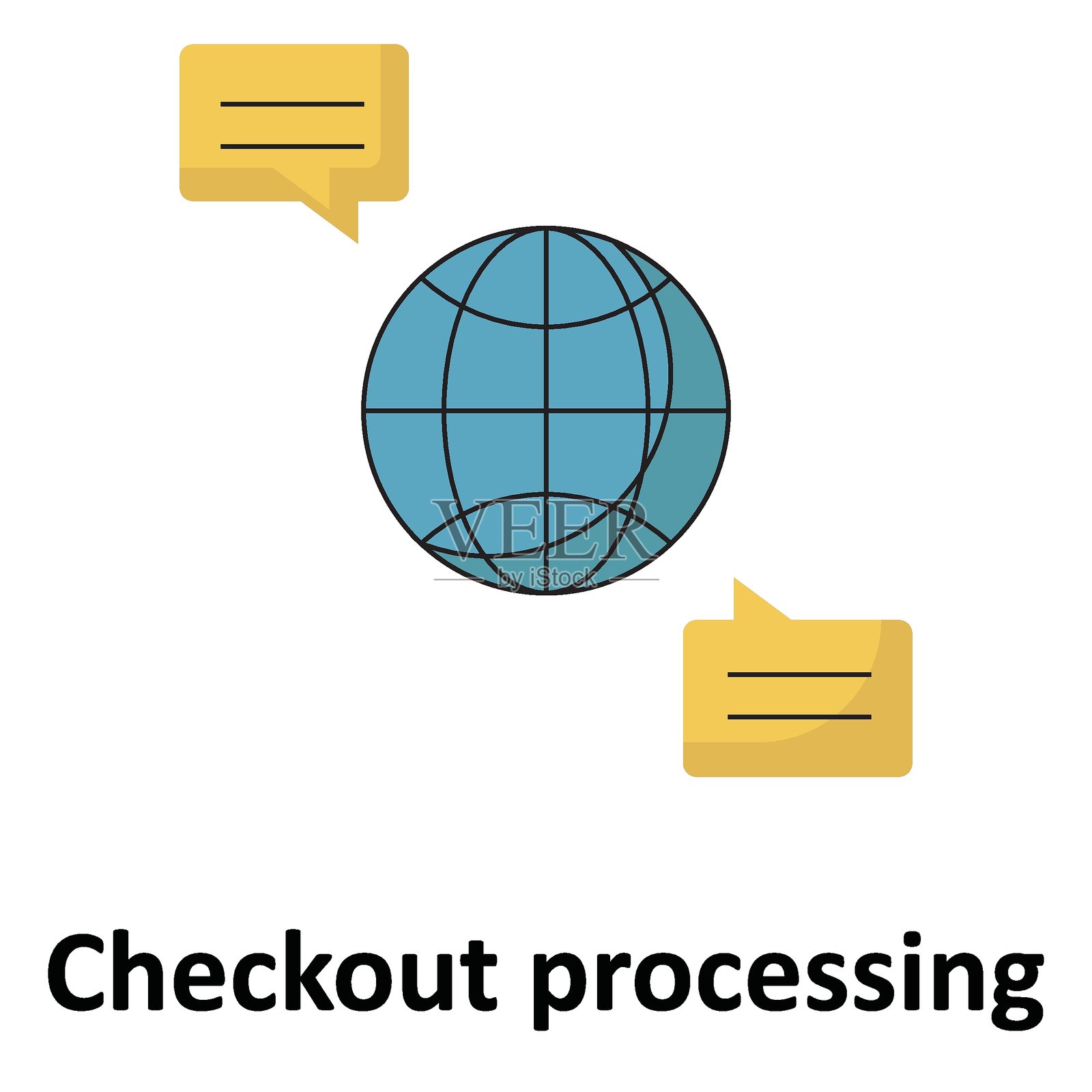 可轻松修改或编辑的结账处理矢量图标插画图片素材