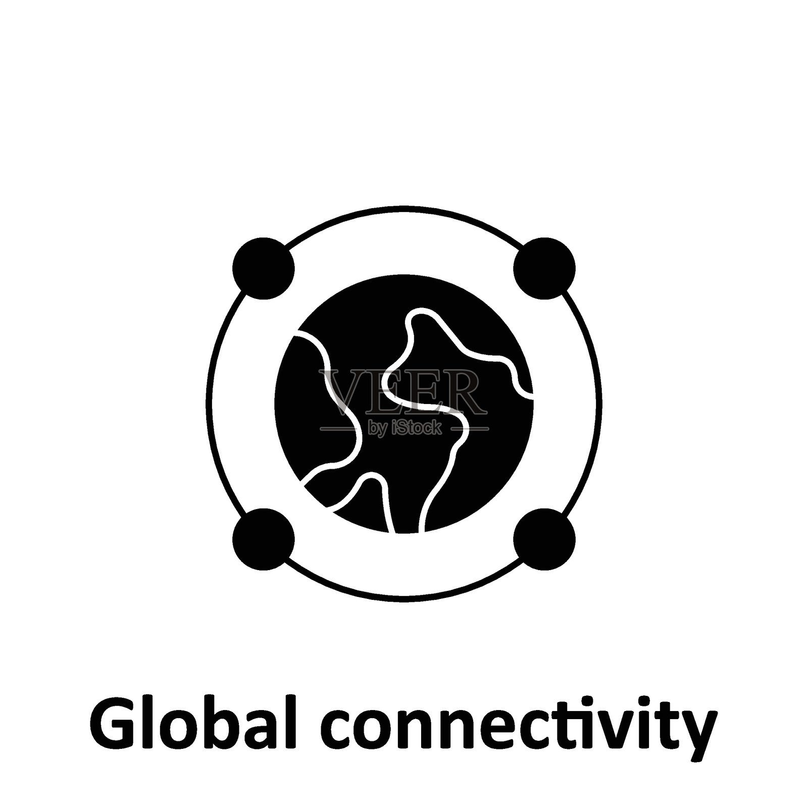 全球连接矢量图标，易于修改或编辑插画图片素材