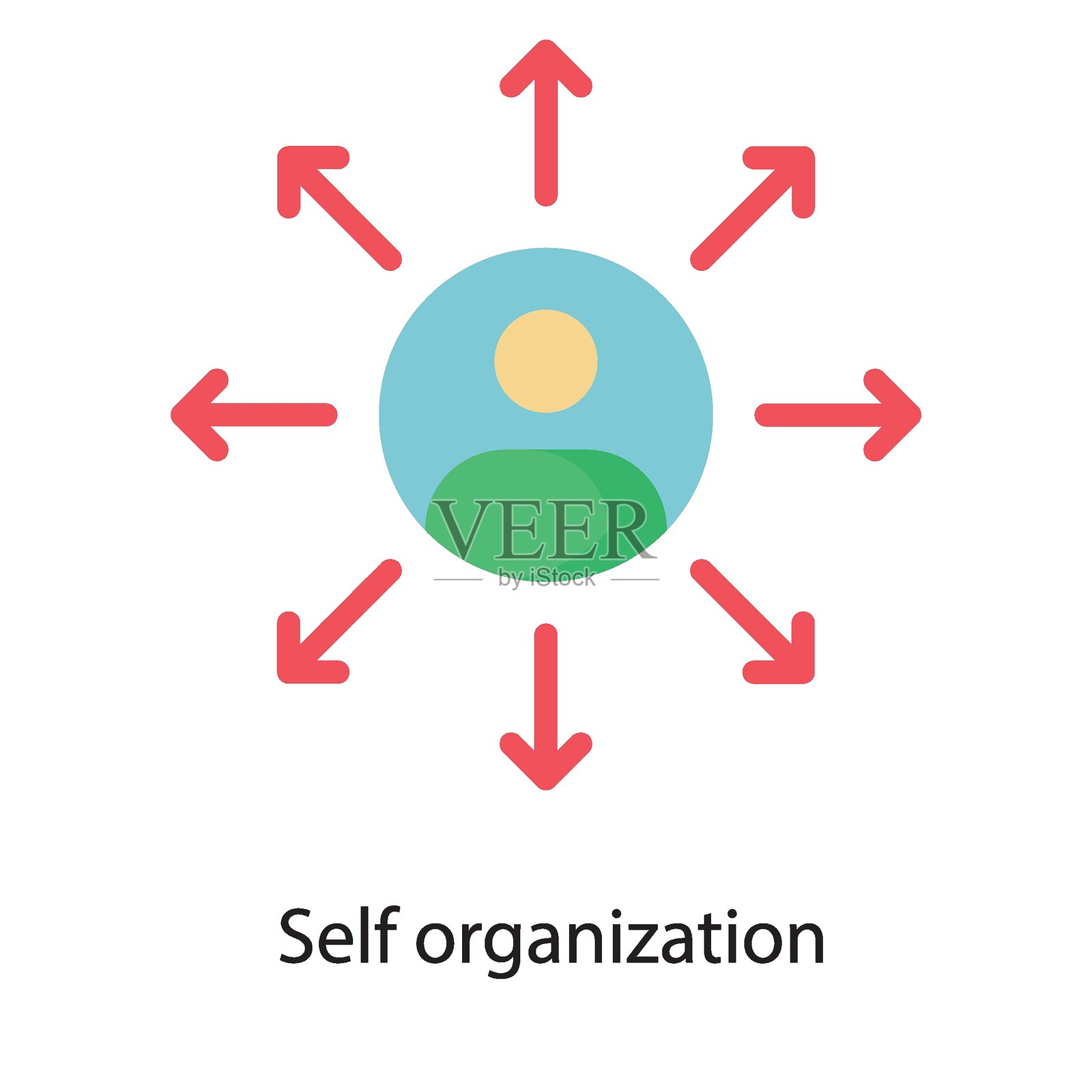 自组织矢量图标，易于修改或编辑插画图片素材