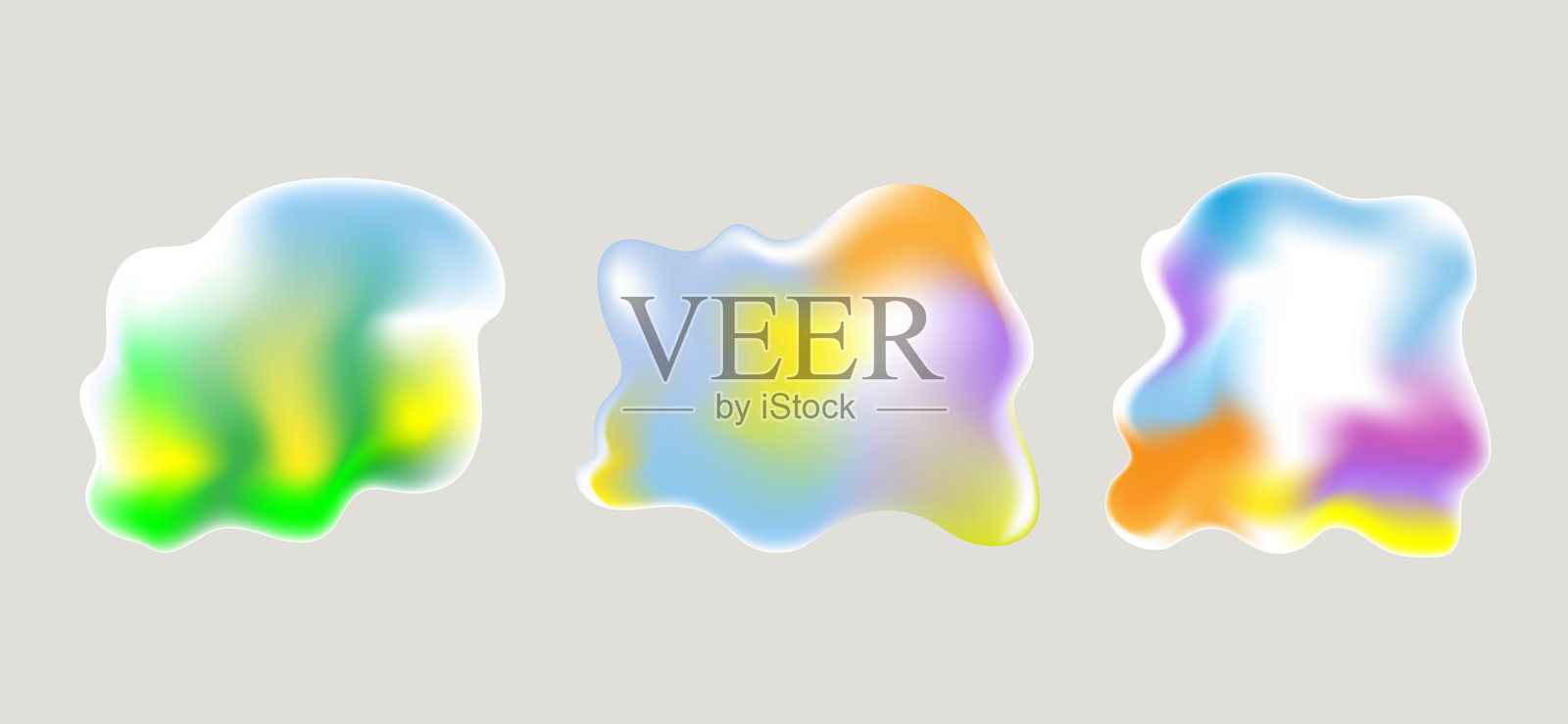 抽象的彩色渐变流体有机形状，适合您的设计插画图片素材