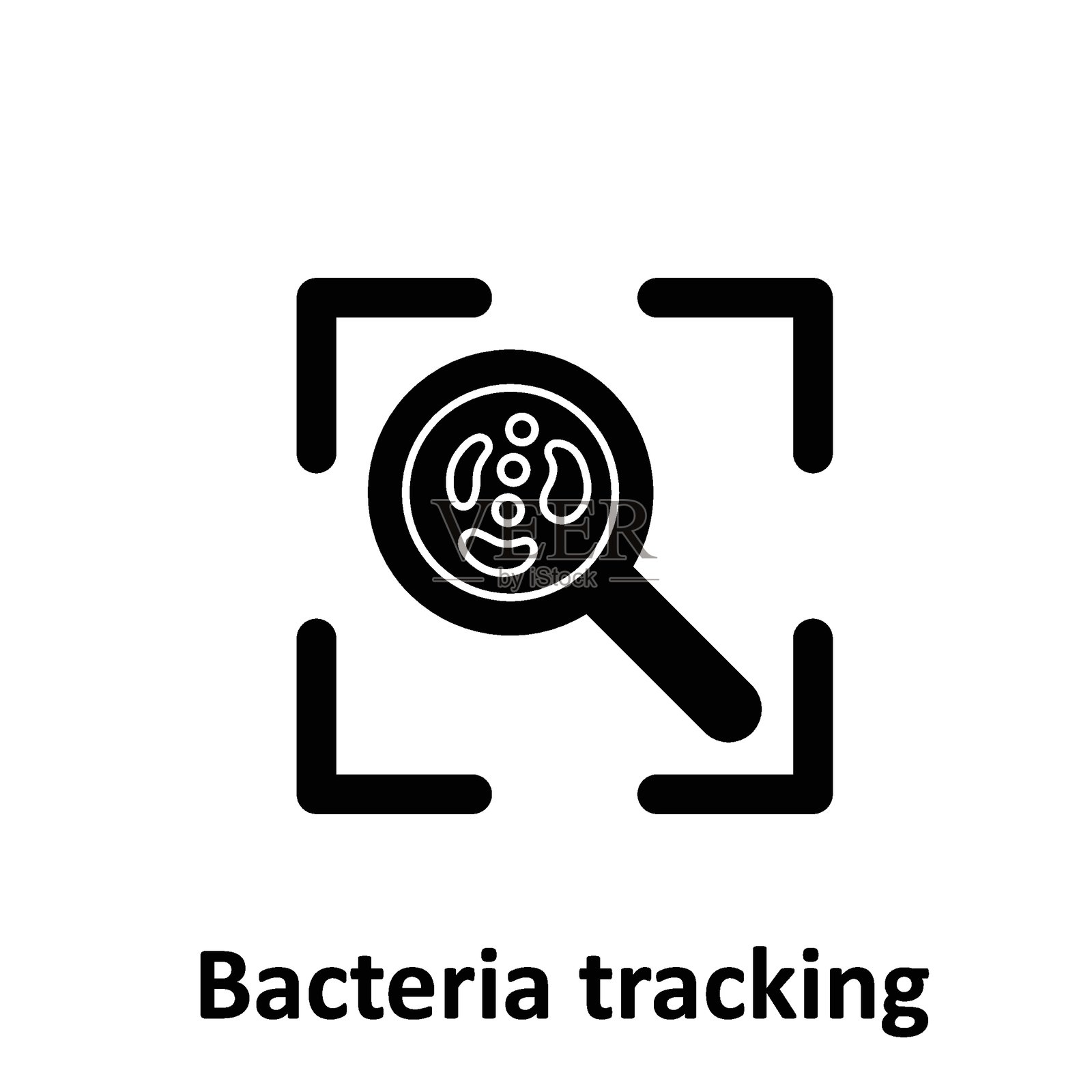 可轻松修改或编辑的细菌追踪矢量图标插画图片素材