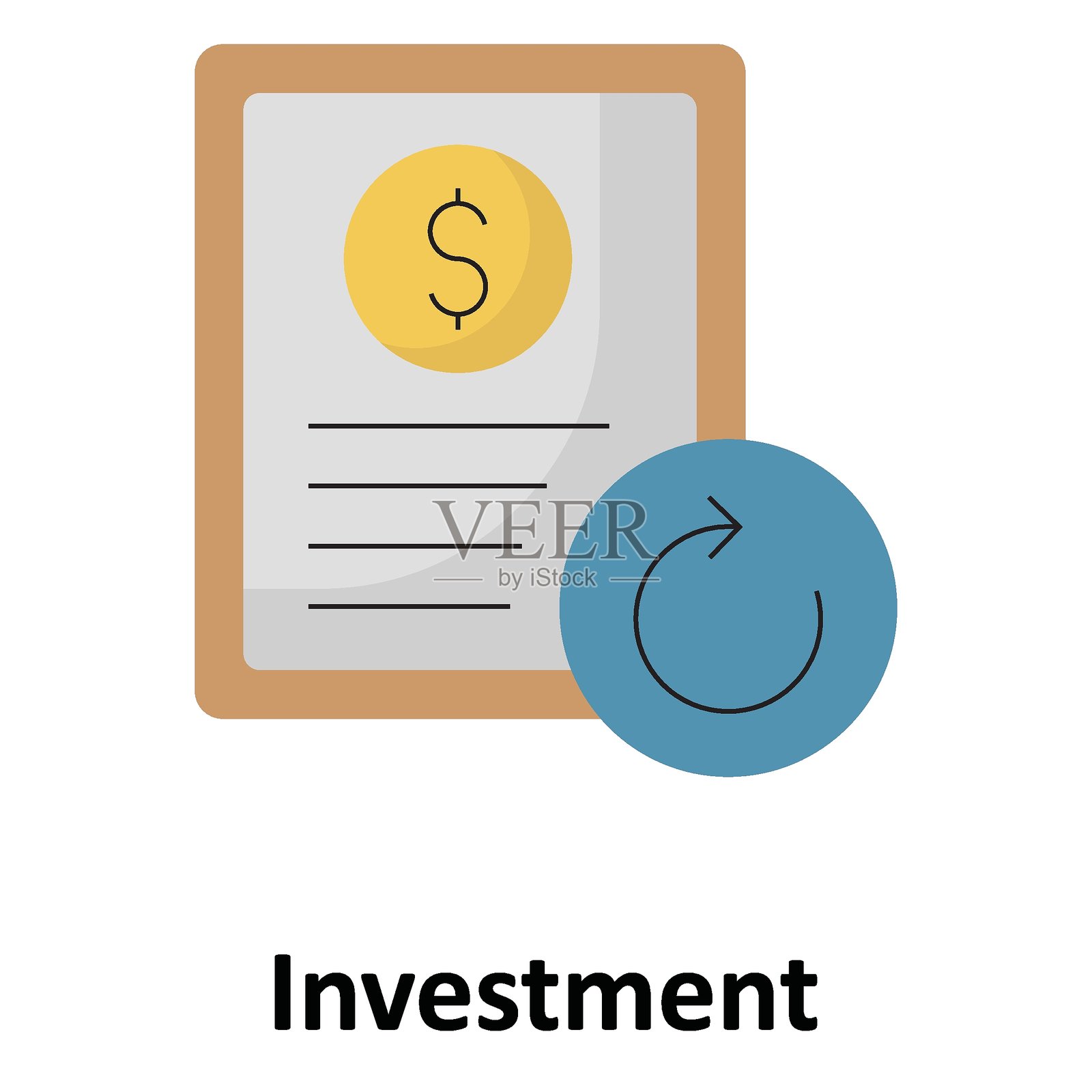 可轻松修改或编辑的投资矢量图标插画图片素材