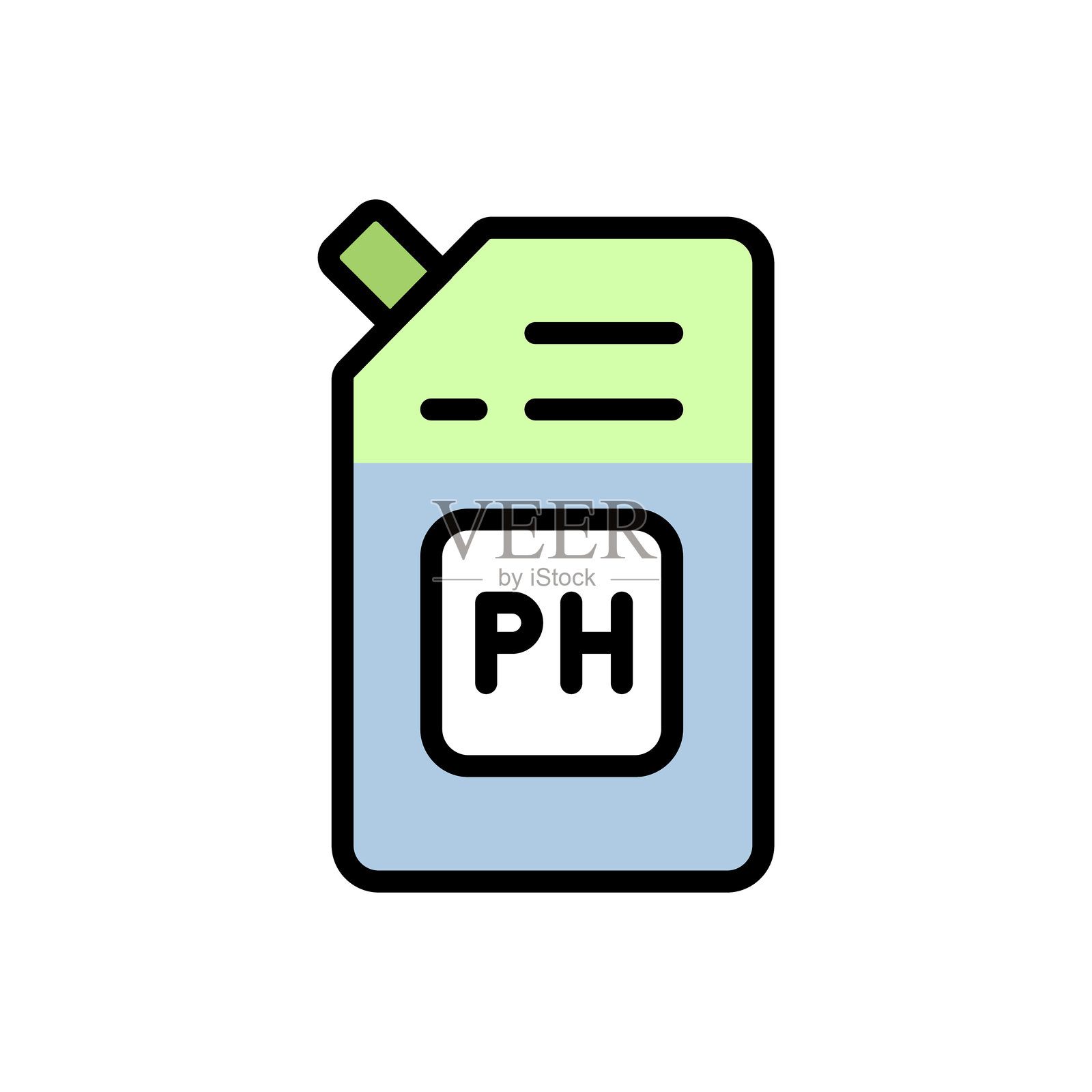 Illustration of refill container for detergent. PH balanced packaging of cosmetics and hygienic product. Vector isolated color symbol插画图片素材