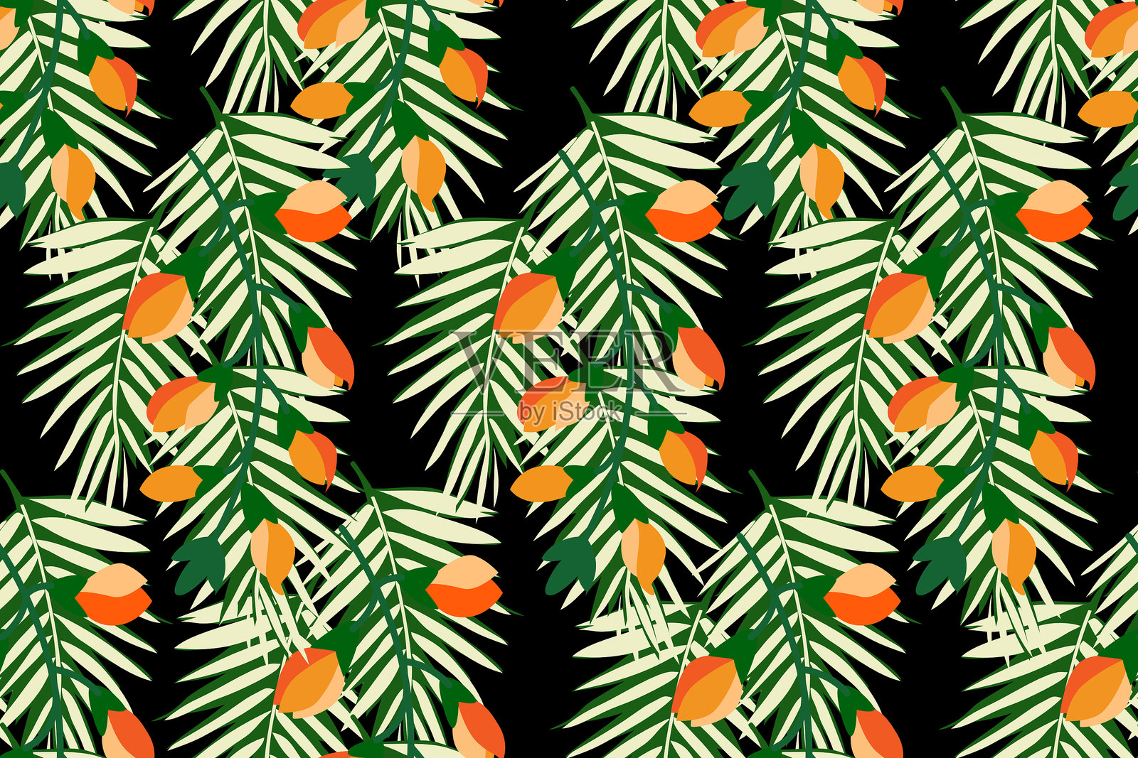 Flower seamless pattern. Organic shapes abstract floral background. Modern print in black and white colors for textile design, fabric, wallpaper, covers, cards, wall art, posters and decoration.插画图片素材