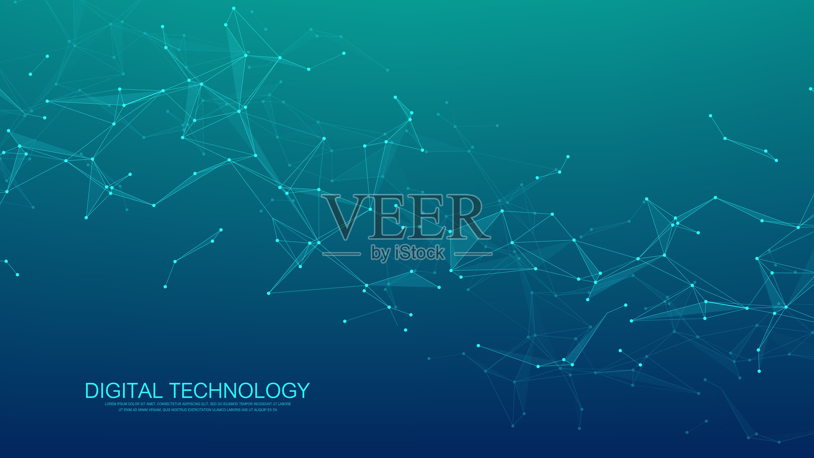 抽象科技网络连接点。数字技术和大数据分析背景。白色背景上的网状线条。带有抽象网格的几何背景。插画图片素材