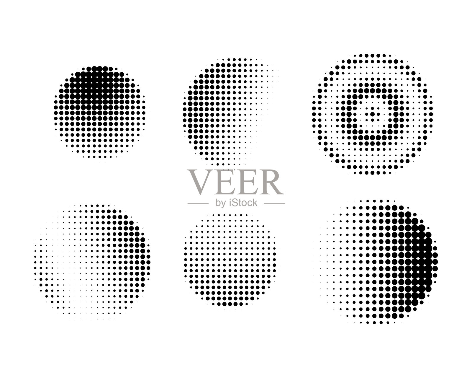 九个同心圆半色调点图案插画图片素材