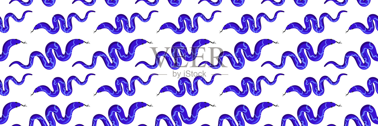 充满活力的热带蛇无缝图案插画图片素材