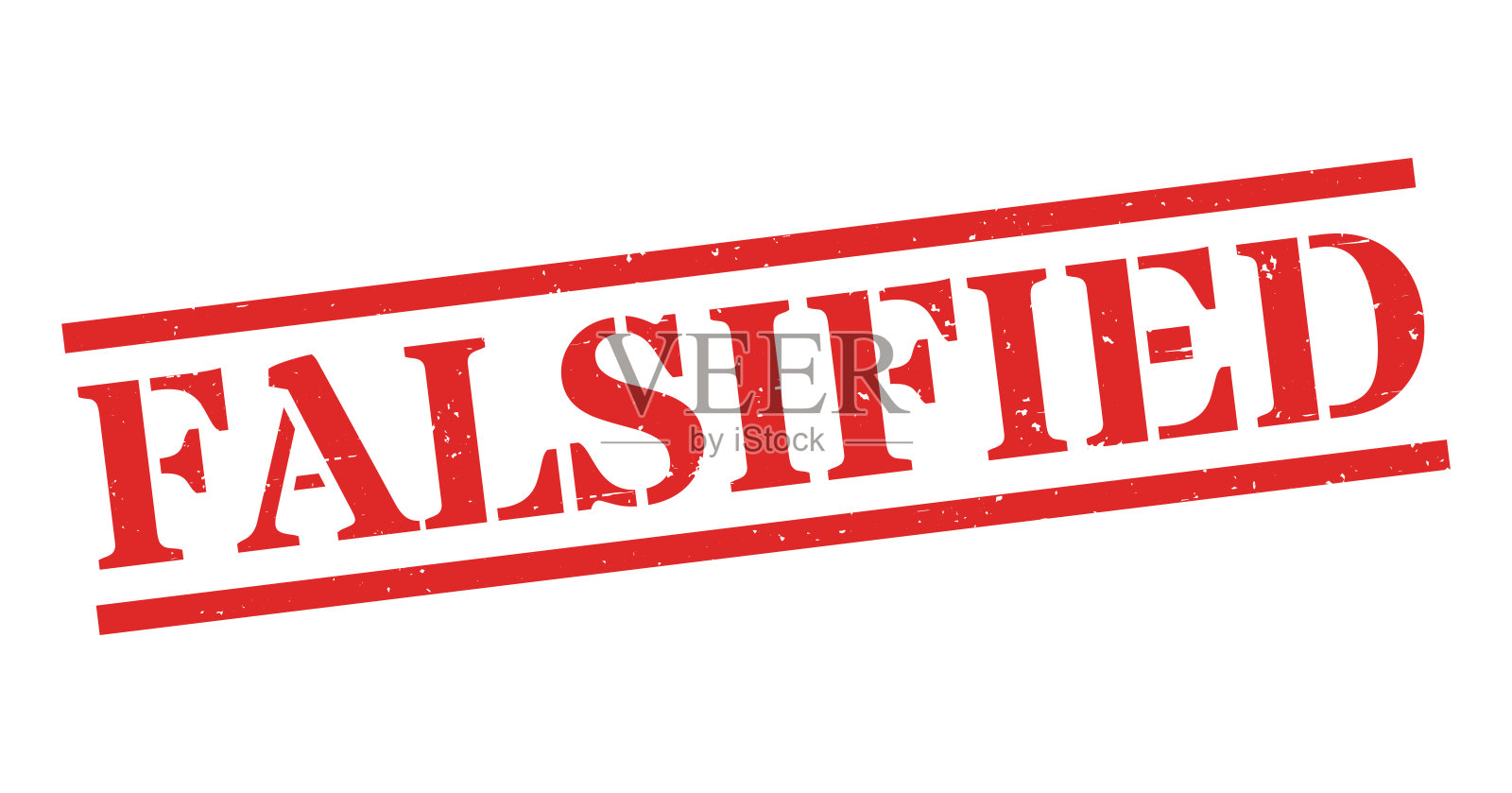 伪造 - 红色橡胶印章在空白背景上插画图片素材