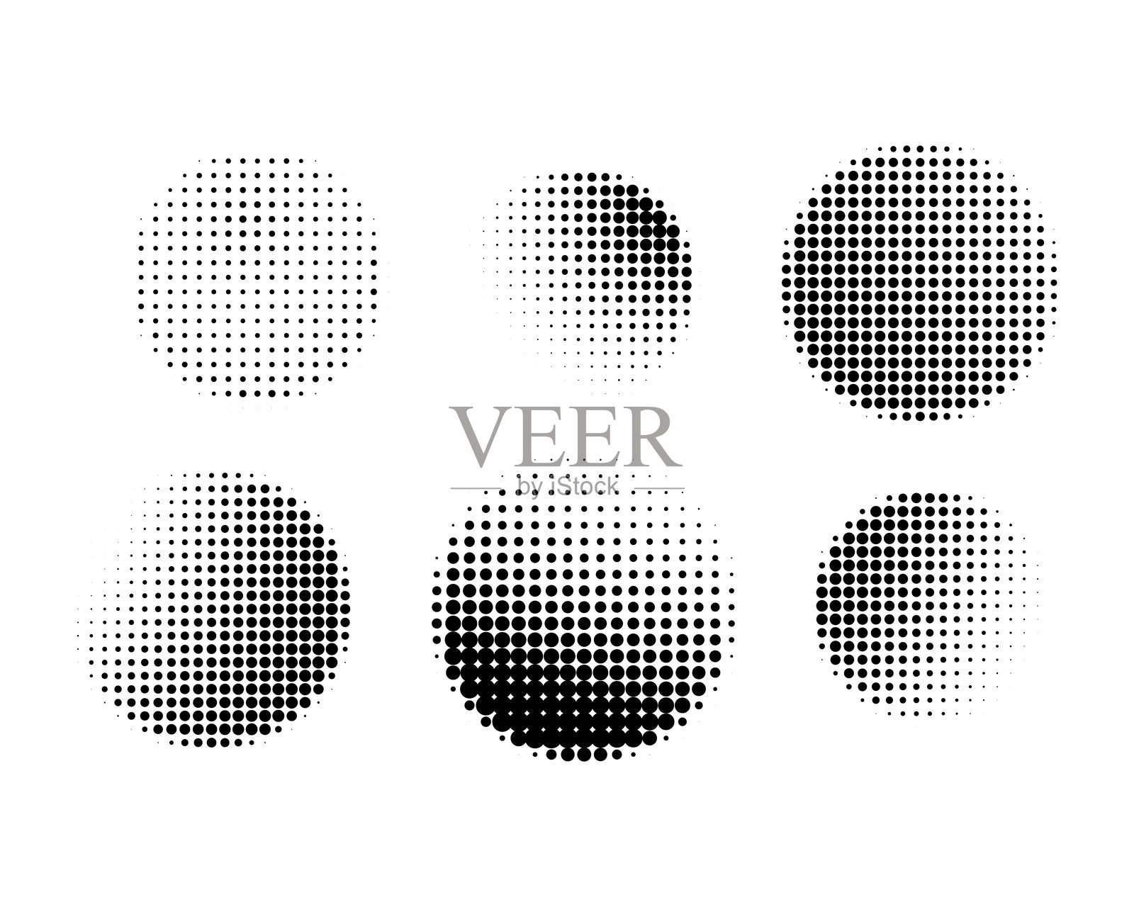 九个同心圆半色调点图案插画图片素材