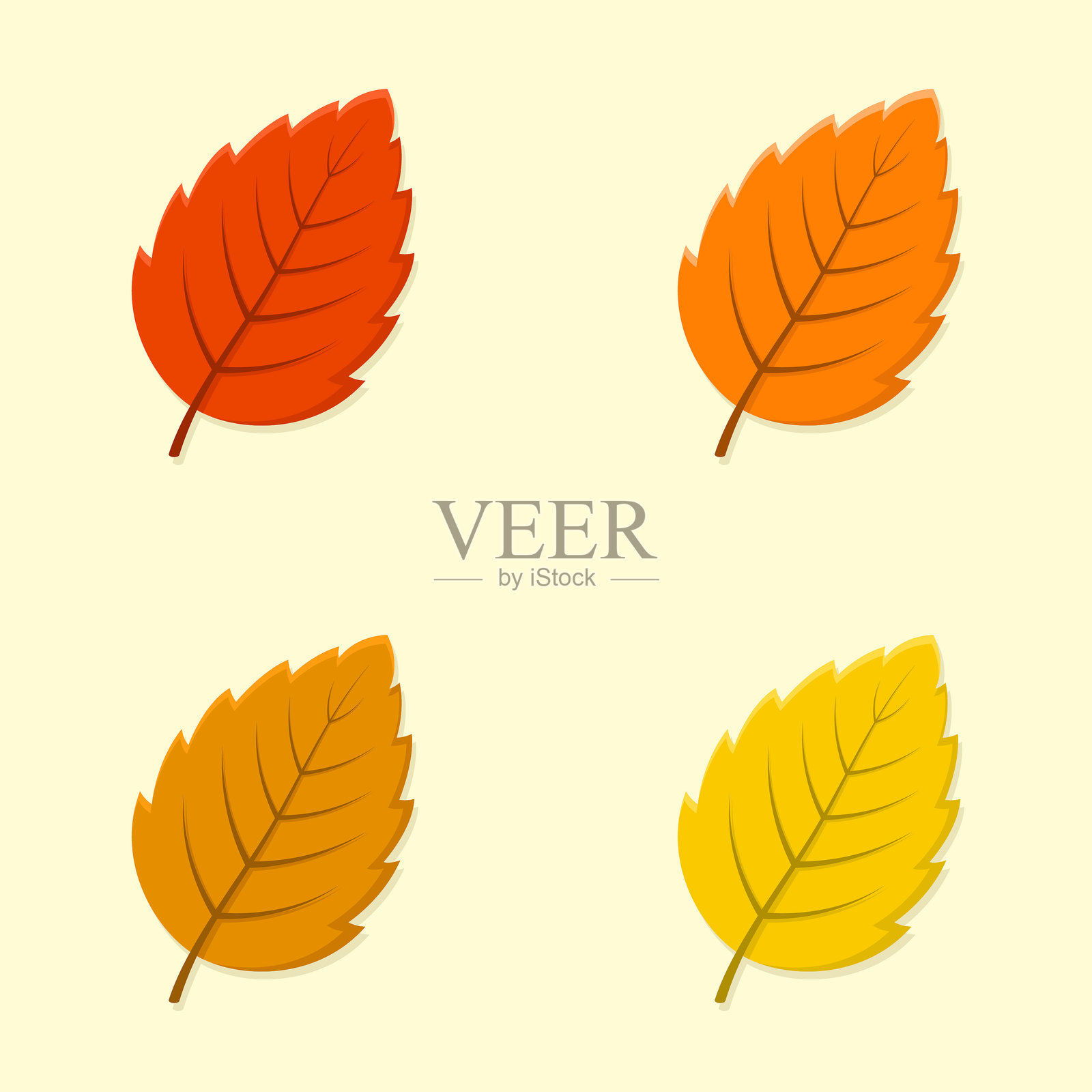 秋天的落叶。插画图片素材