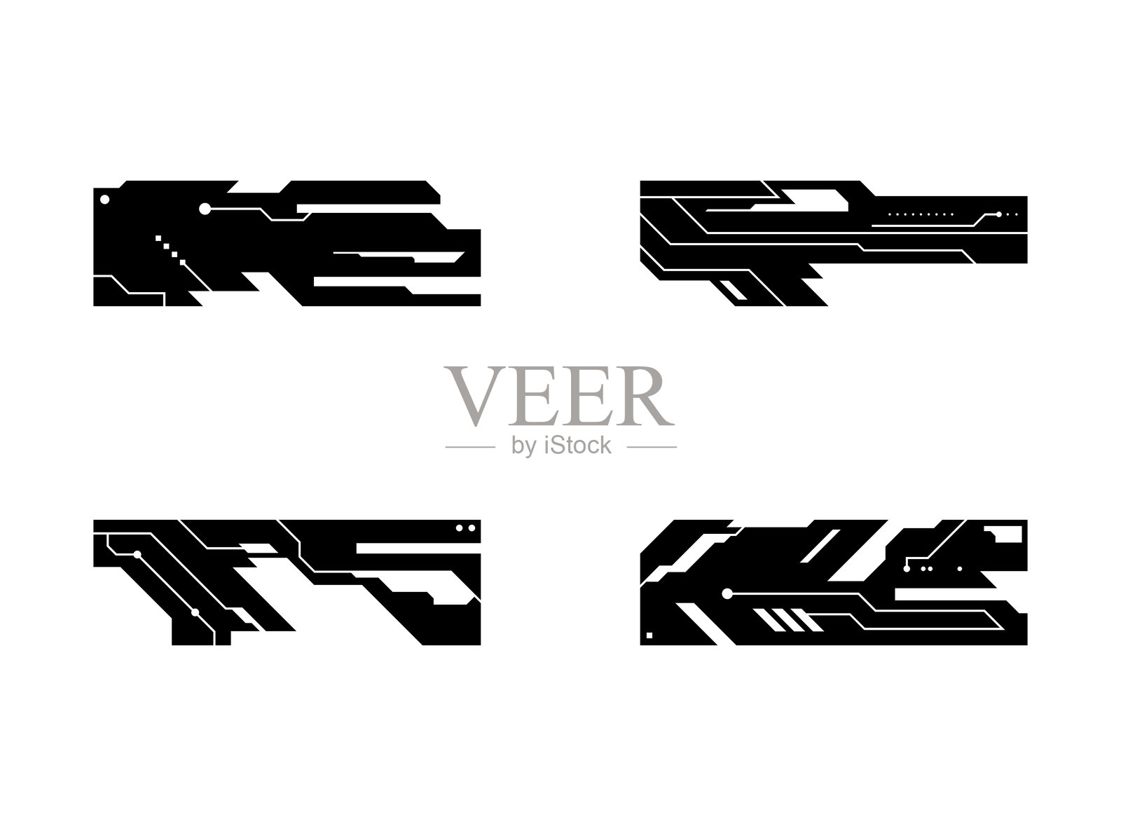 未来派界面用户界面元素。未来派HUD元素。插画图片素材