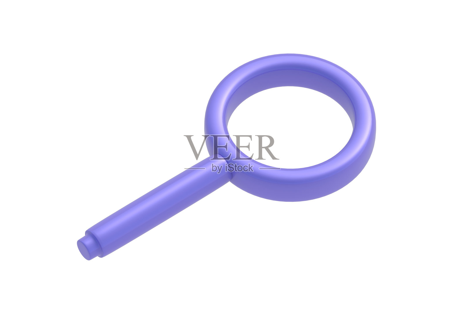 白色背景上的光学镜头。放大镜。3D渲染。照片摄影图片