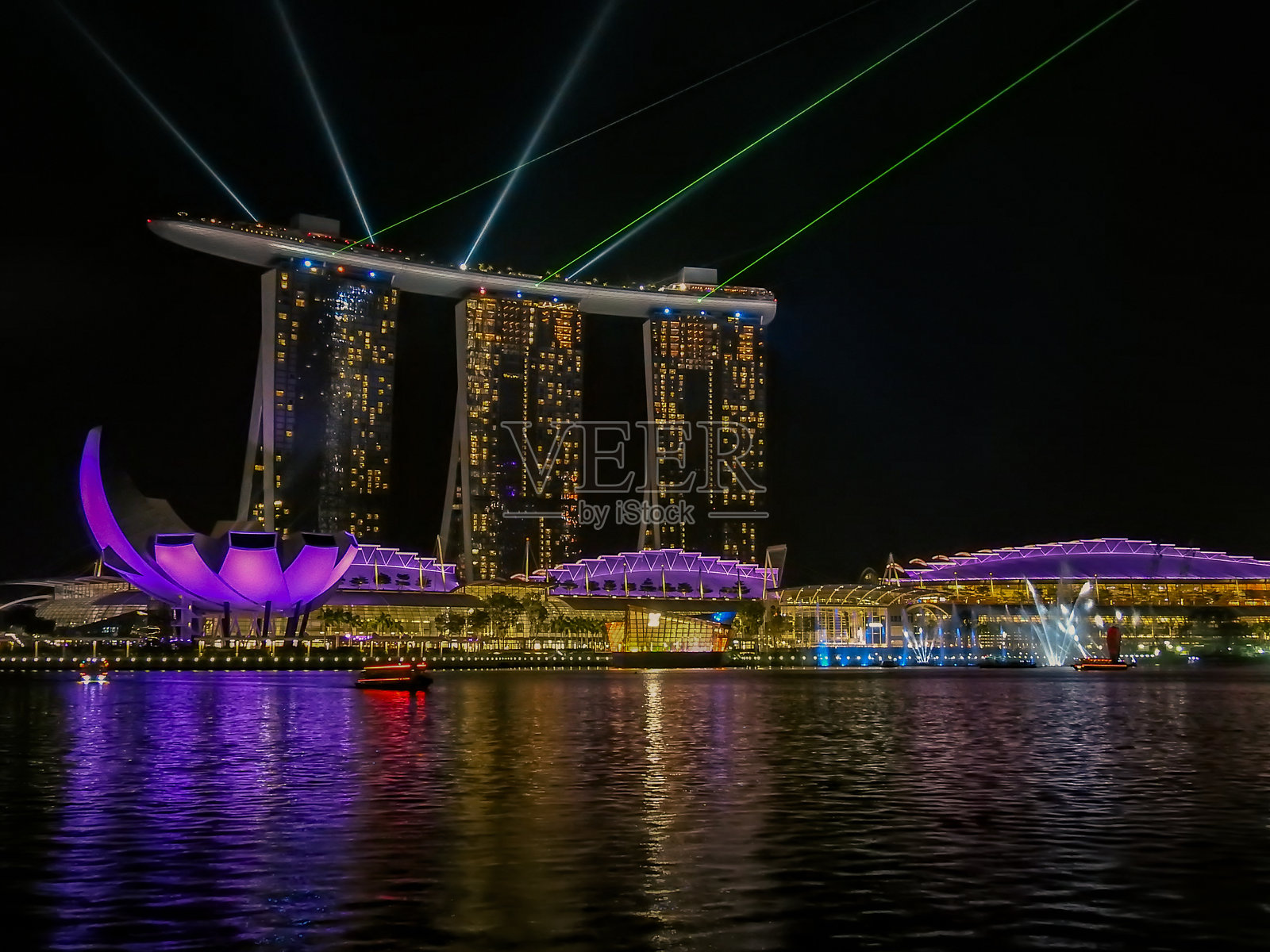 滨海湾金沙灯光秀盛宴照片摄影图片