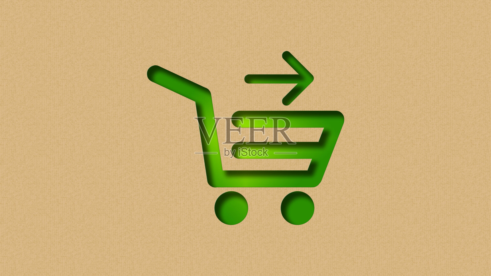 电子商务结账与绿色购物图标照片摄影图片