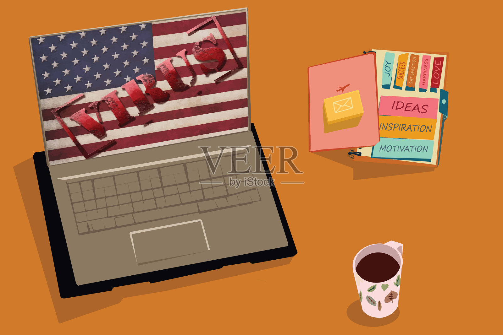 冠状病毒大流行期间的自由职业插画图片素材