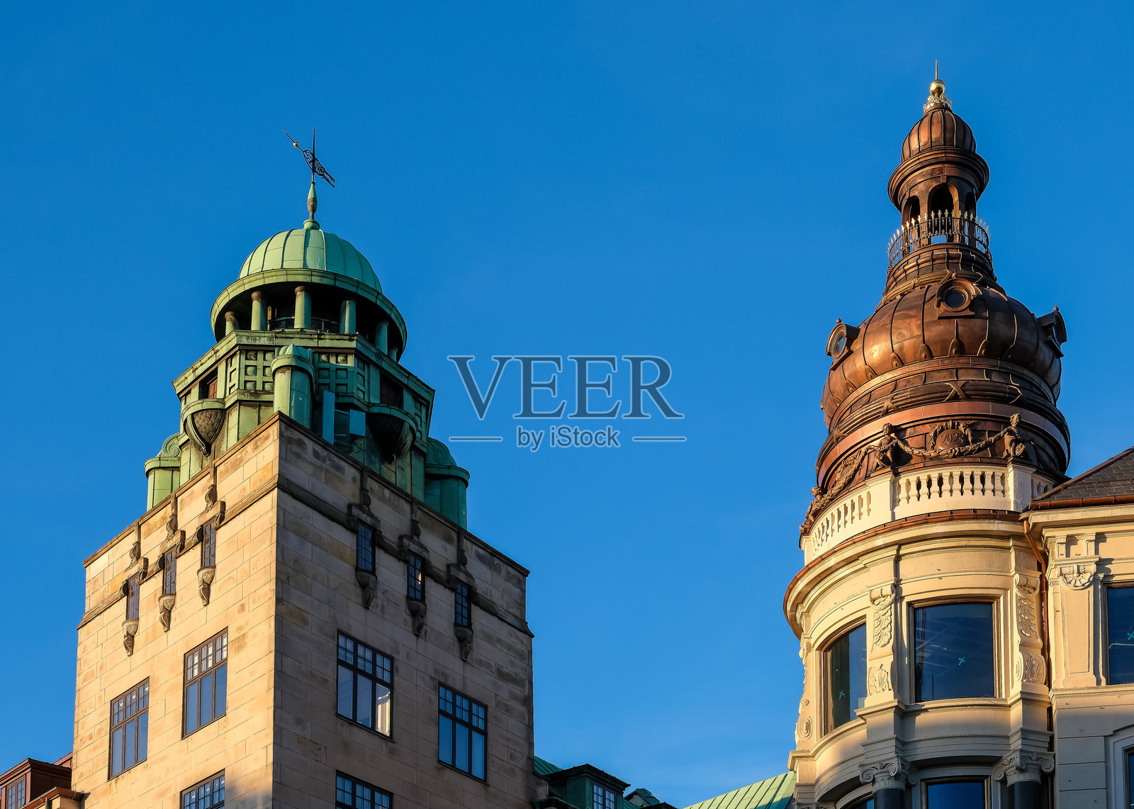 哥本哈根丹麦老市场广场的天际线照片摄影图片