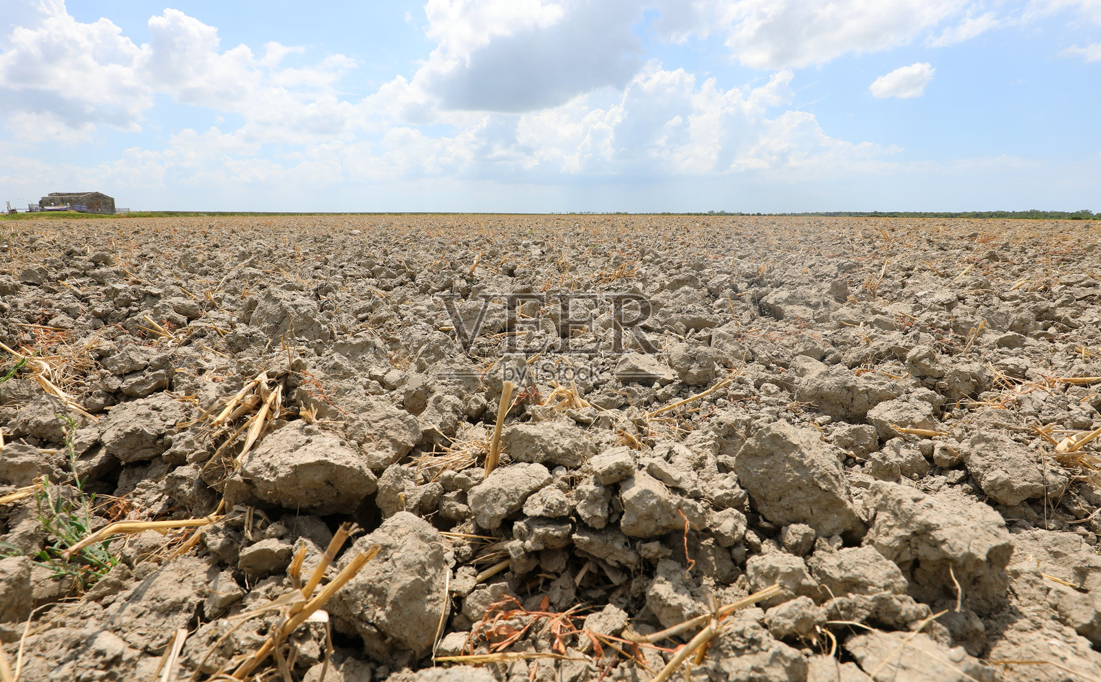 干旱平原遭受极端干旱，耕种的田地变得干枯照片摄影图片