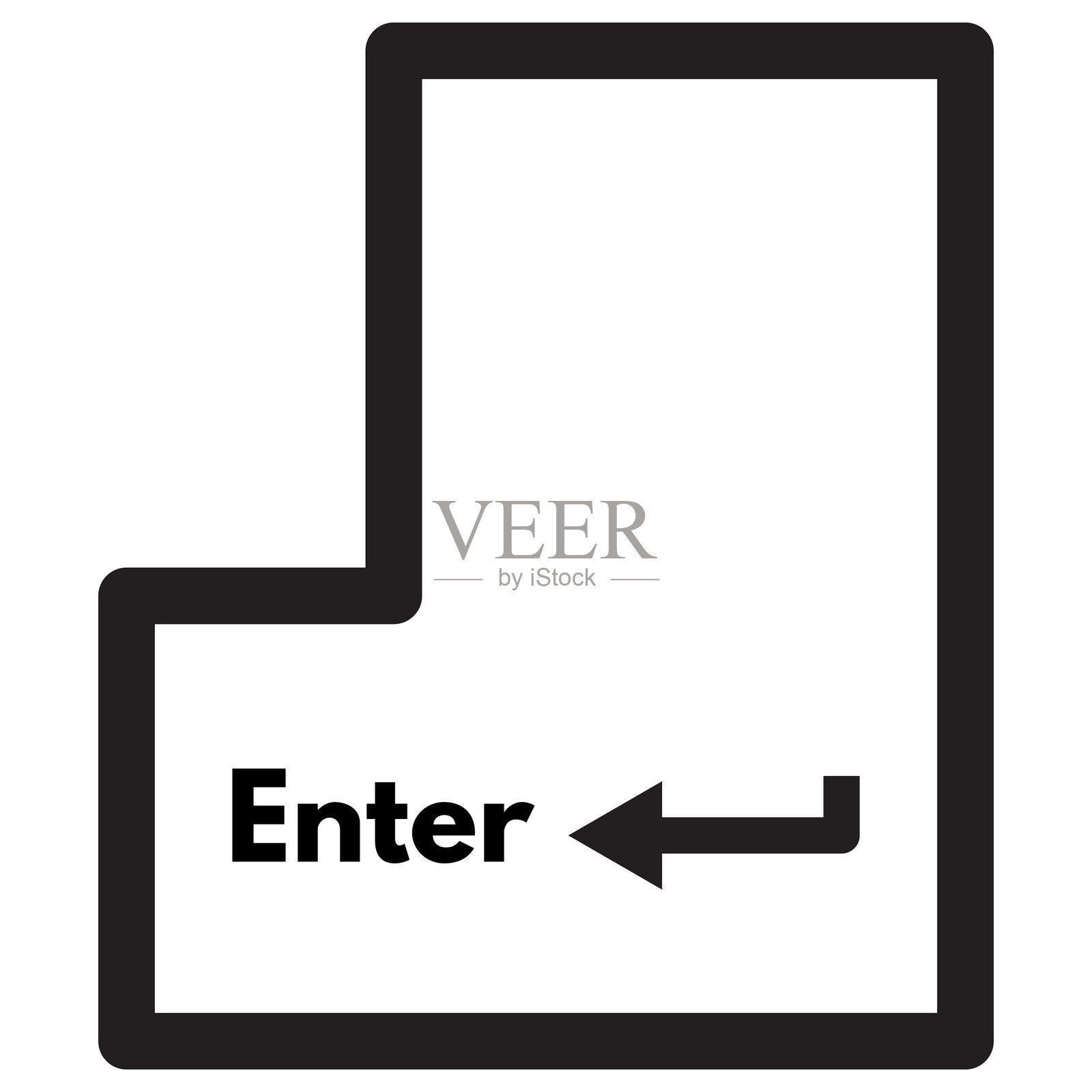 回车键图标 . 回车键键盘图标矢量图，背景为白色插画图片素材