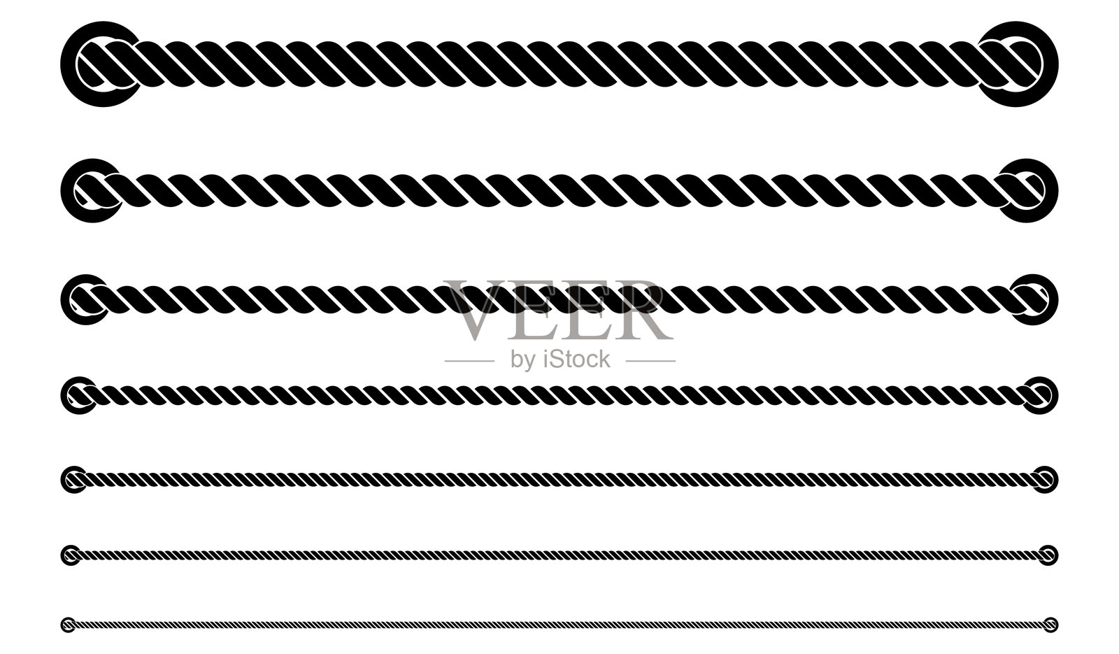 直绳集合。插画图片素材