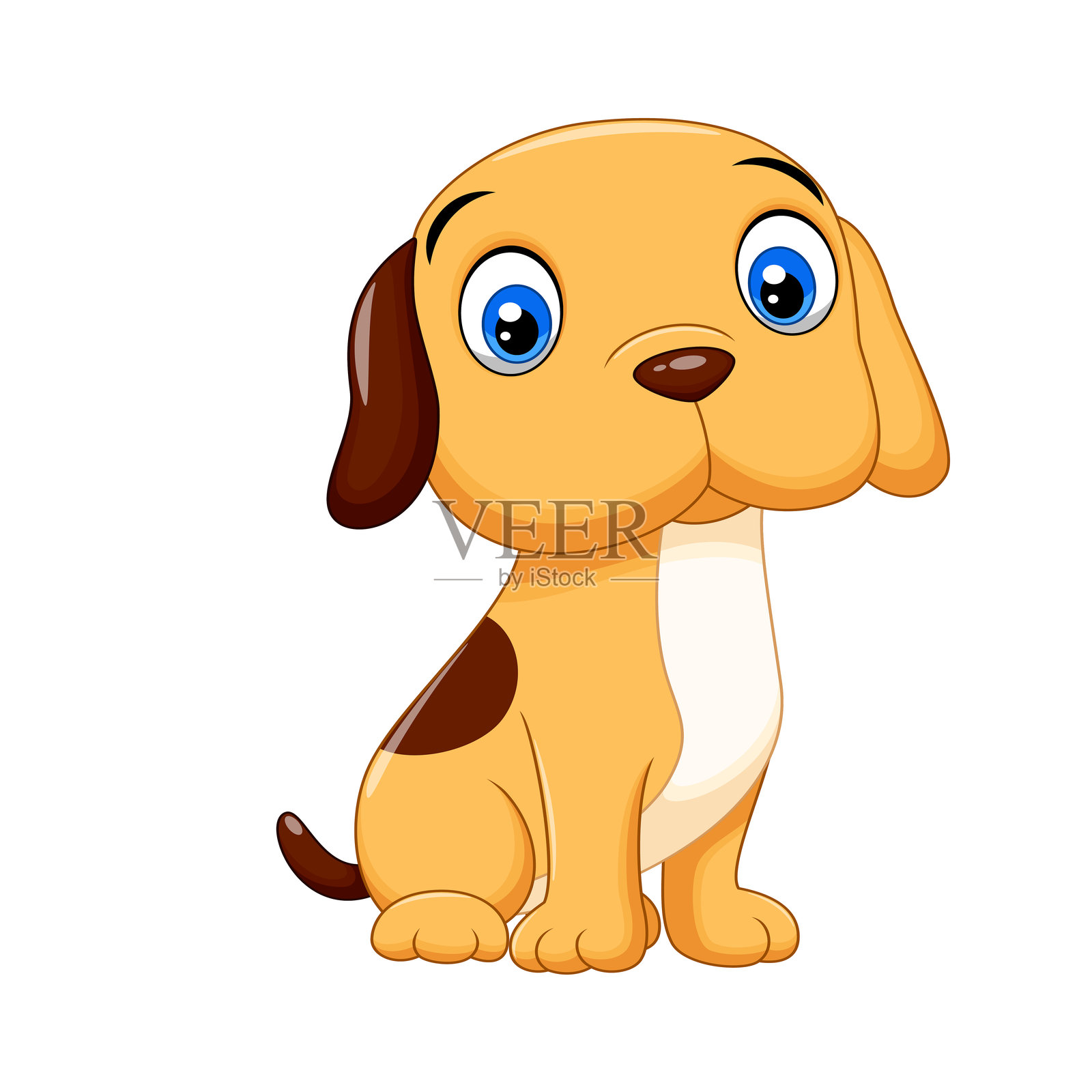 可爱的狗狗卡通。可爱的小狗卡通插图插画图片素材